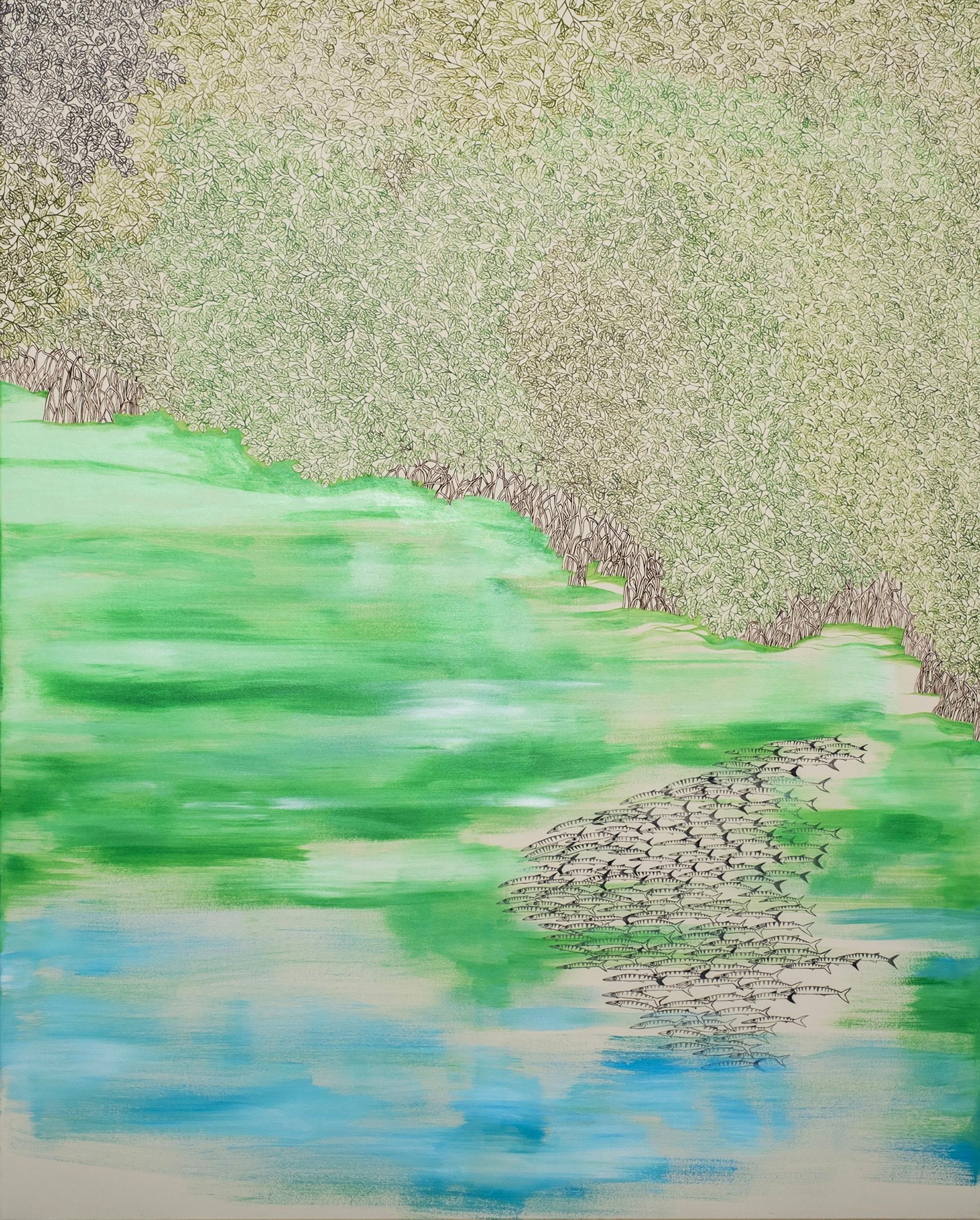 Landscape, Mangrove, Extra Large Painting, Inspired by Nature, Natural Landscape For Sale 4