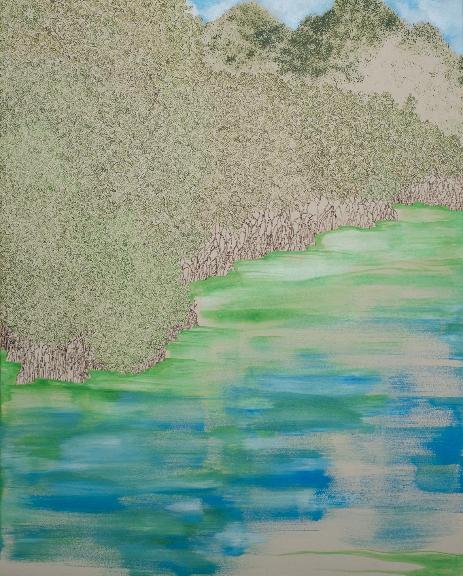 Landscape, Mangrove, Extra Large Painting, Inspired by Nature, Natural Landscape For Sale 5