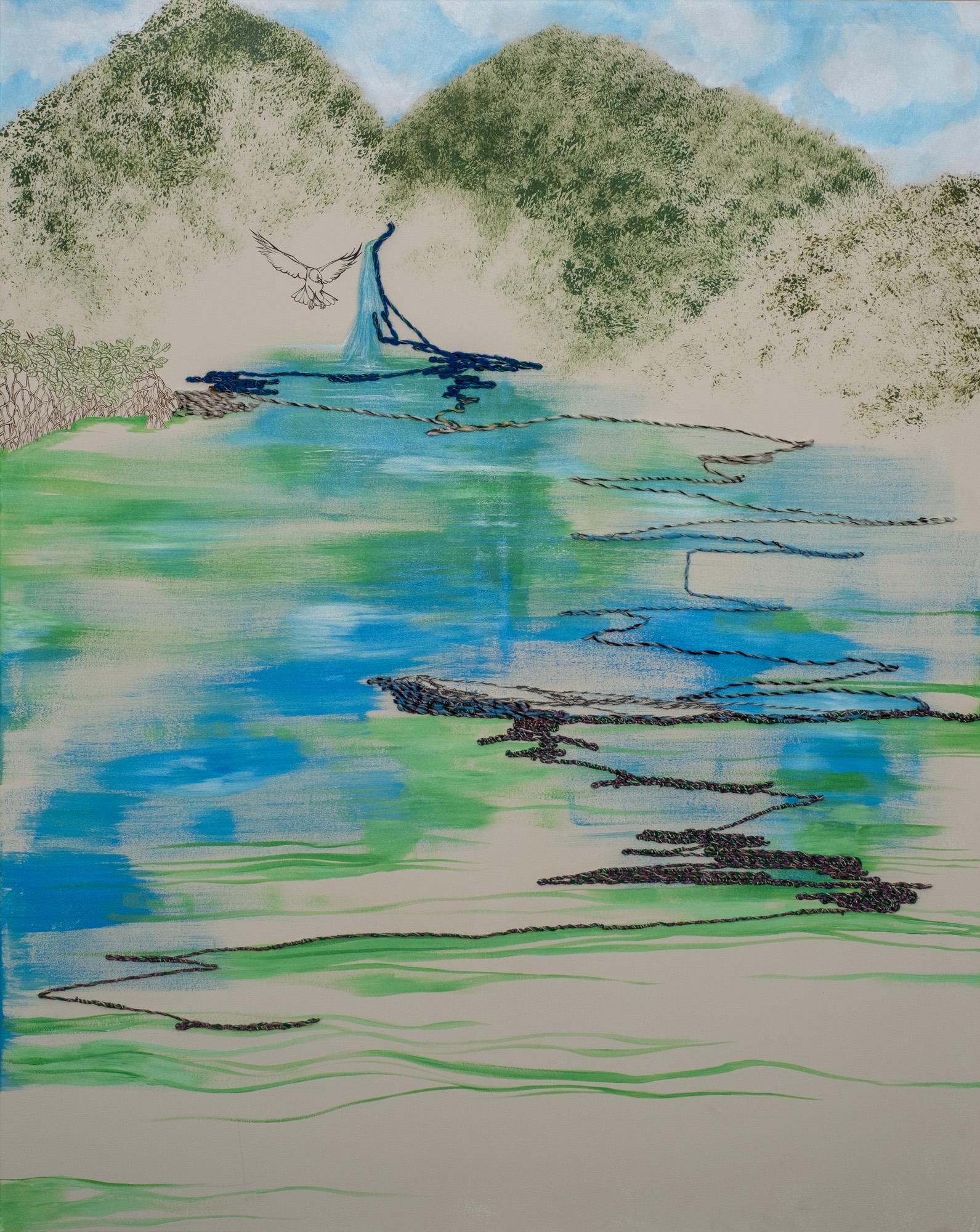 Landscape, Mangrove, Extra Large Painting, Inspired by Nature, Natural Landscape For Sale 6