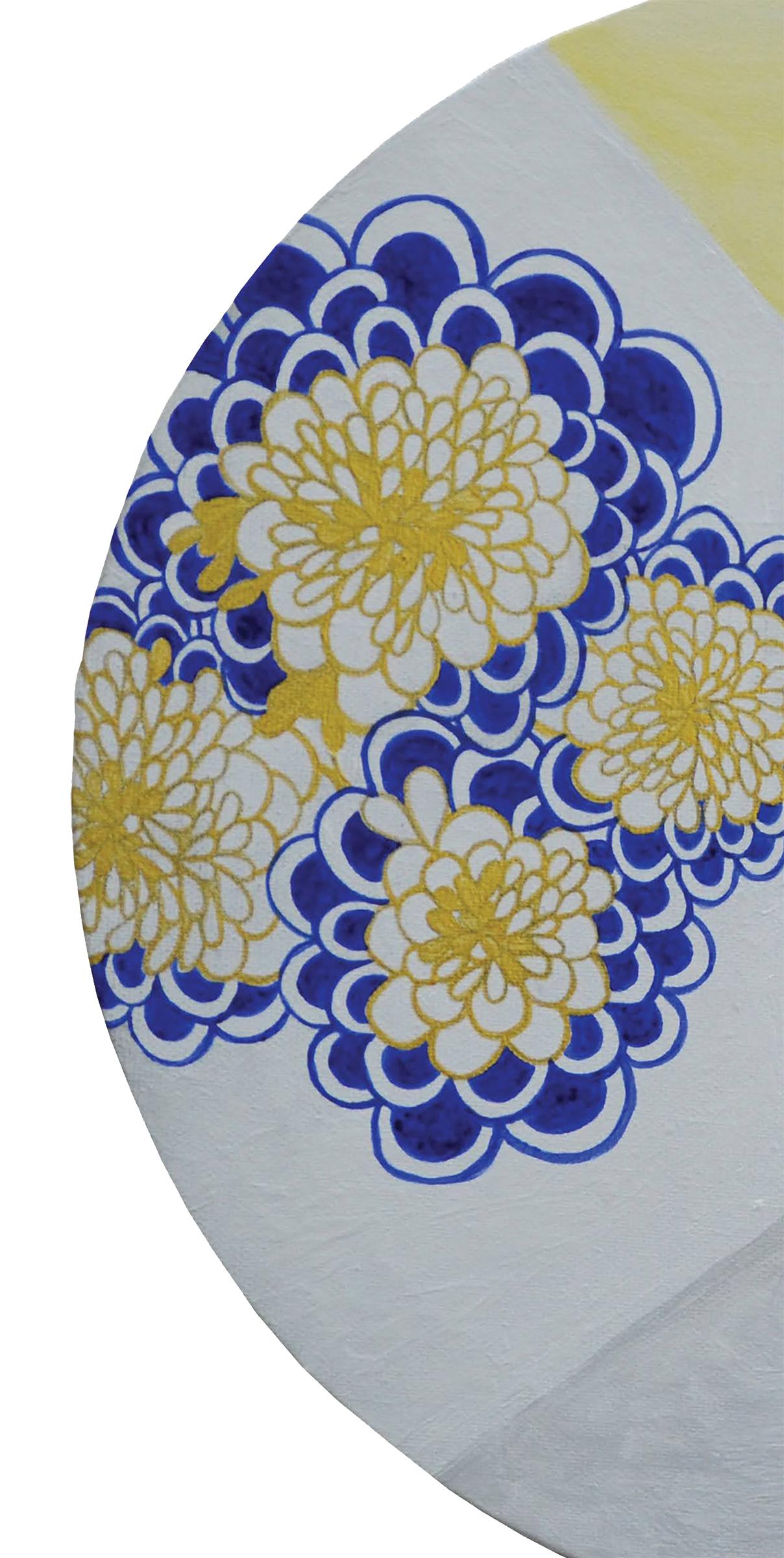 Modern Garden, Contemporary, 21st century, Landscape, Florals - Painting by Fuen Chin