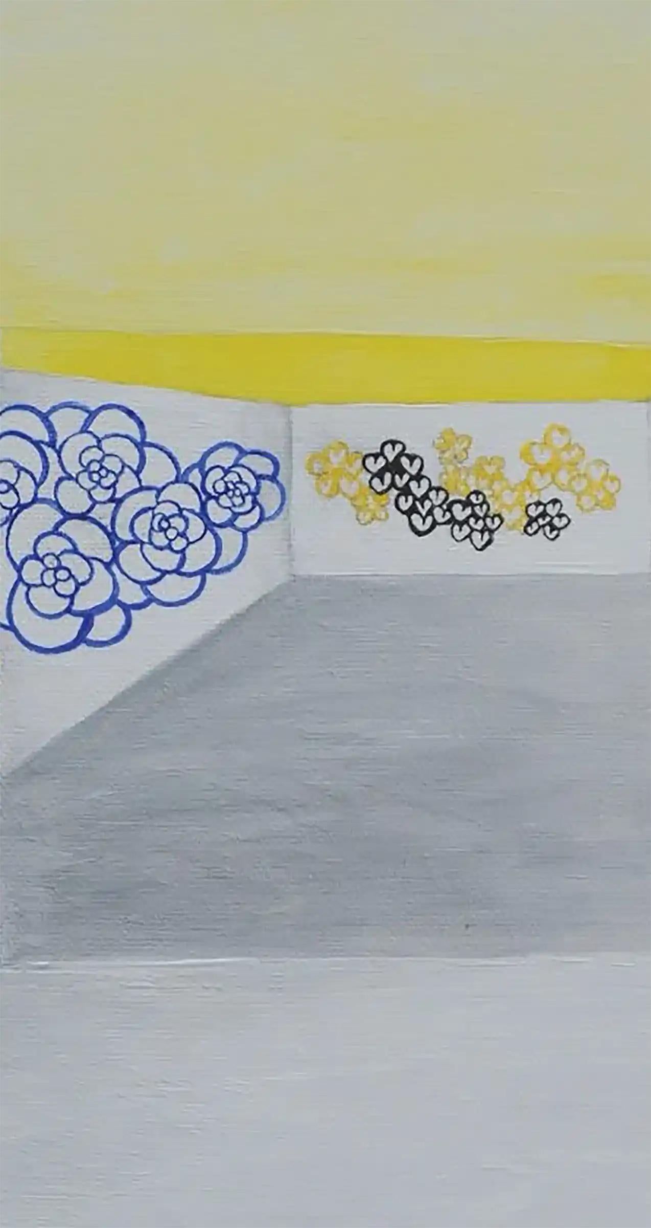 Modern Garden, Contemporary, 21st century, Landscape, Florals - Abstract Painting by Fuen Chin