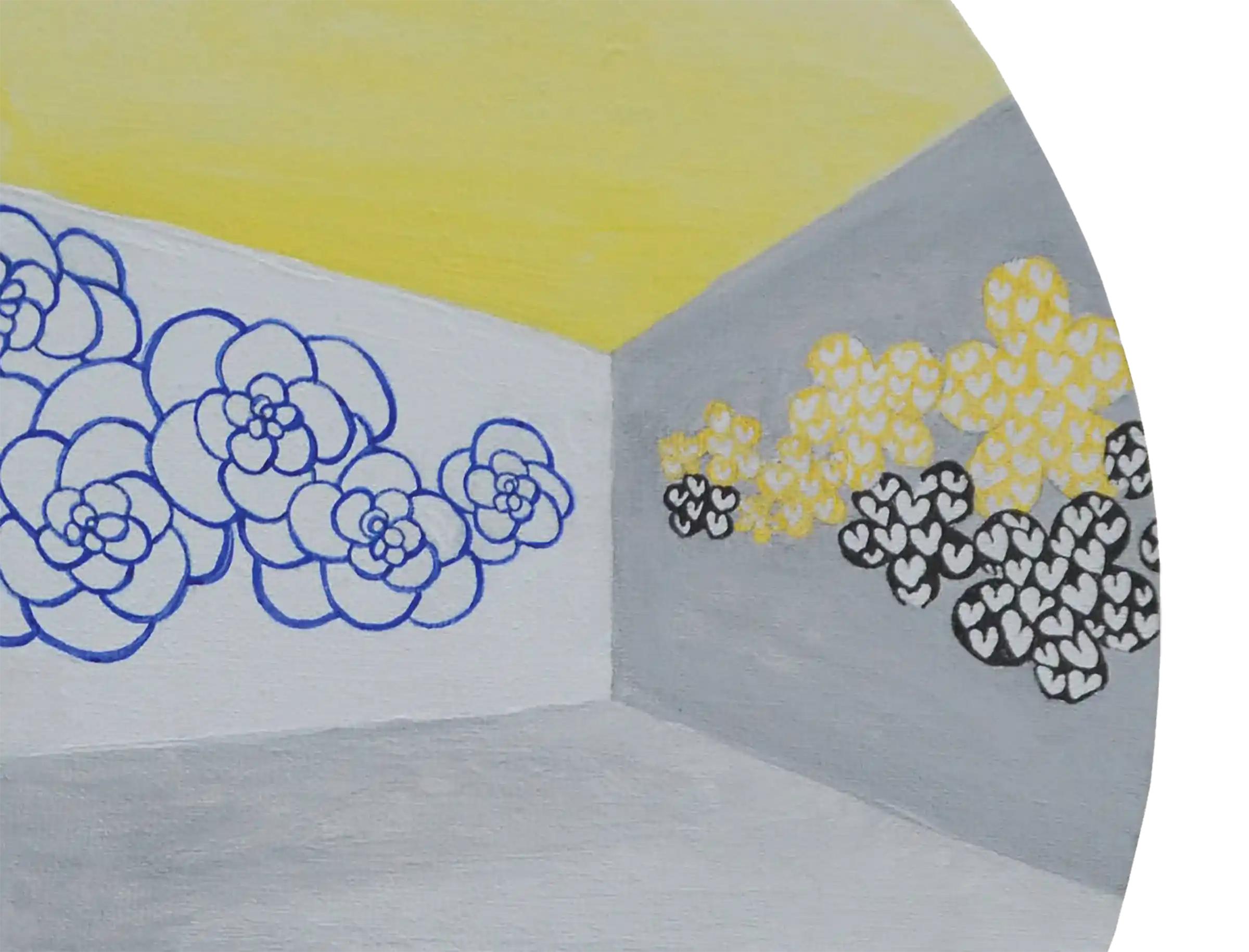 Modern Garden, Contemporary, 21st century, Landscape, Florals - Abstract Painting by Fuen Chin