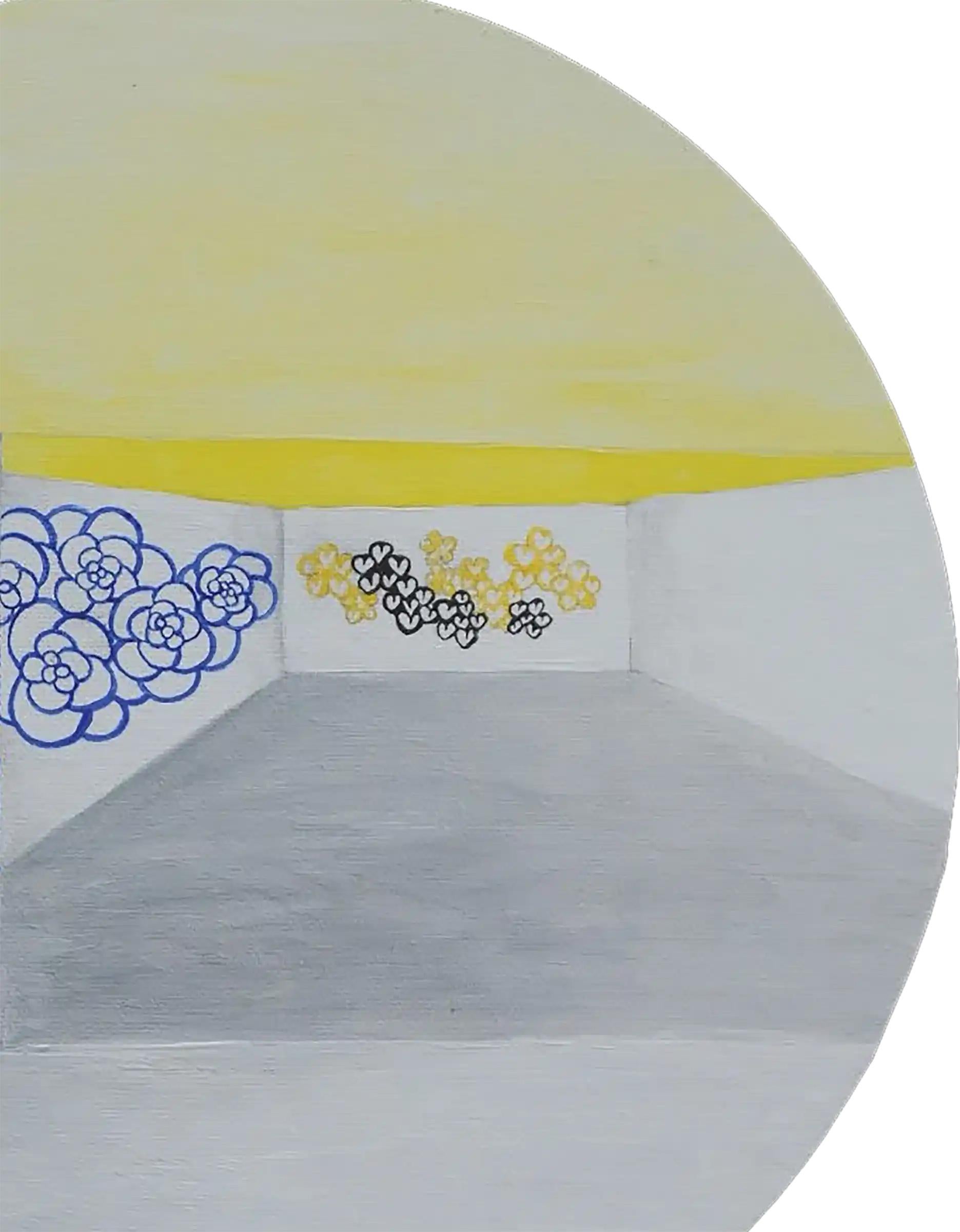 Modern Garden, Contemporary, 21st century, Landscape, Florals - Gray Landscape Painting by Fuen Chin