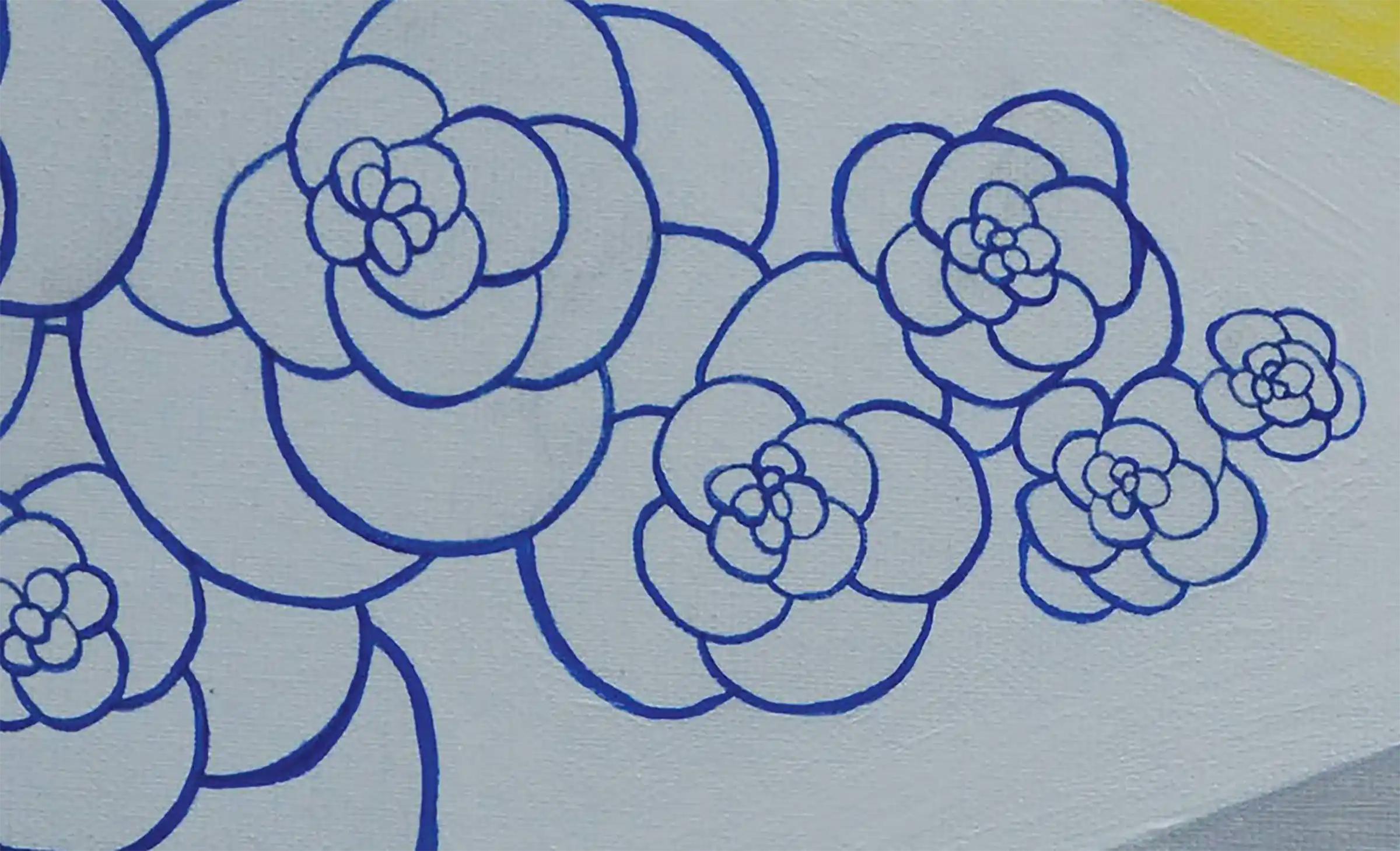 Modern Garden, Contemporary, 21st century, Landscape, Florals - Gray Figurative Painting by Fuen Chin