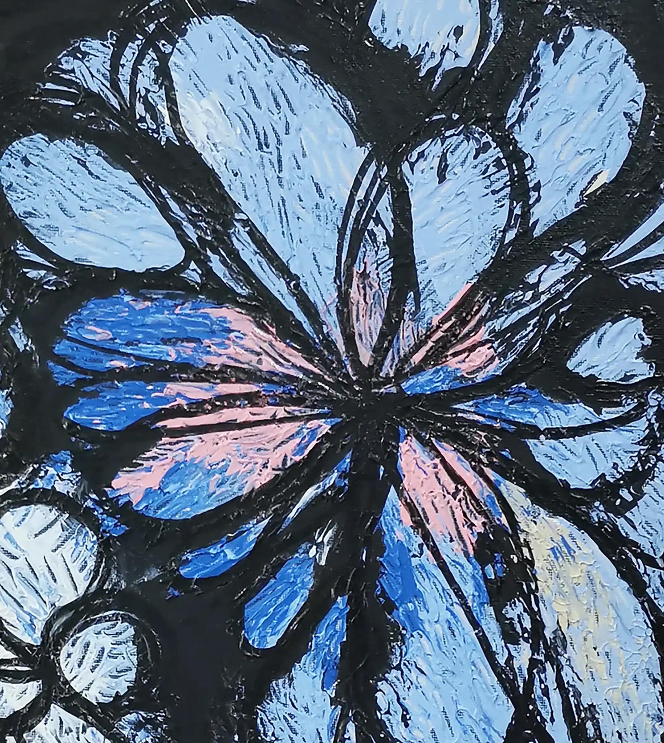 Mythical Garden, 21st century, contemporary, abstract, floral - Painting by Fuen Chin