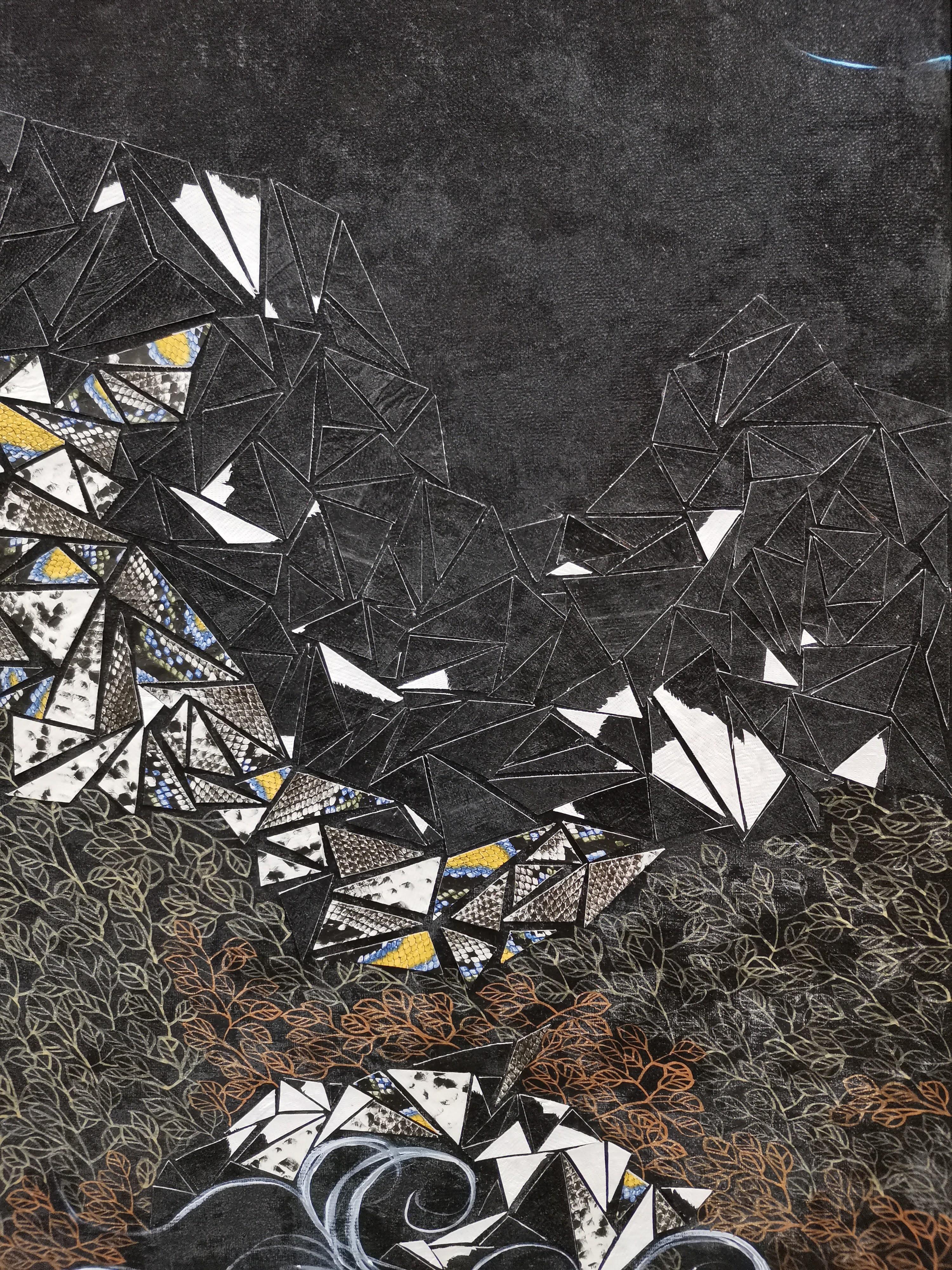 The Great Rivers & Mountains, Landscape, Extra-Large Artwork, Mixed-media in vendita 5