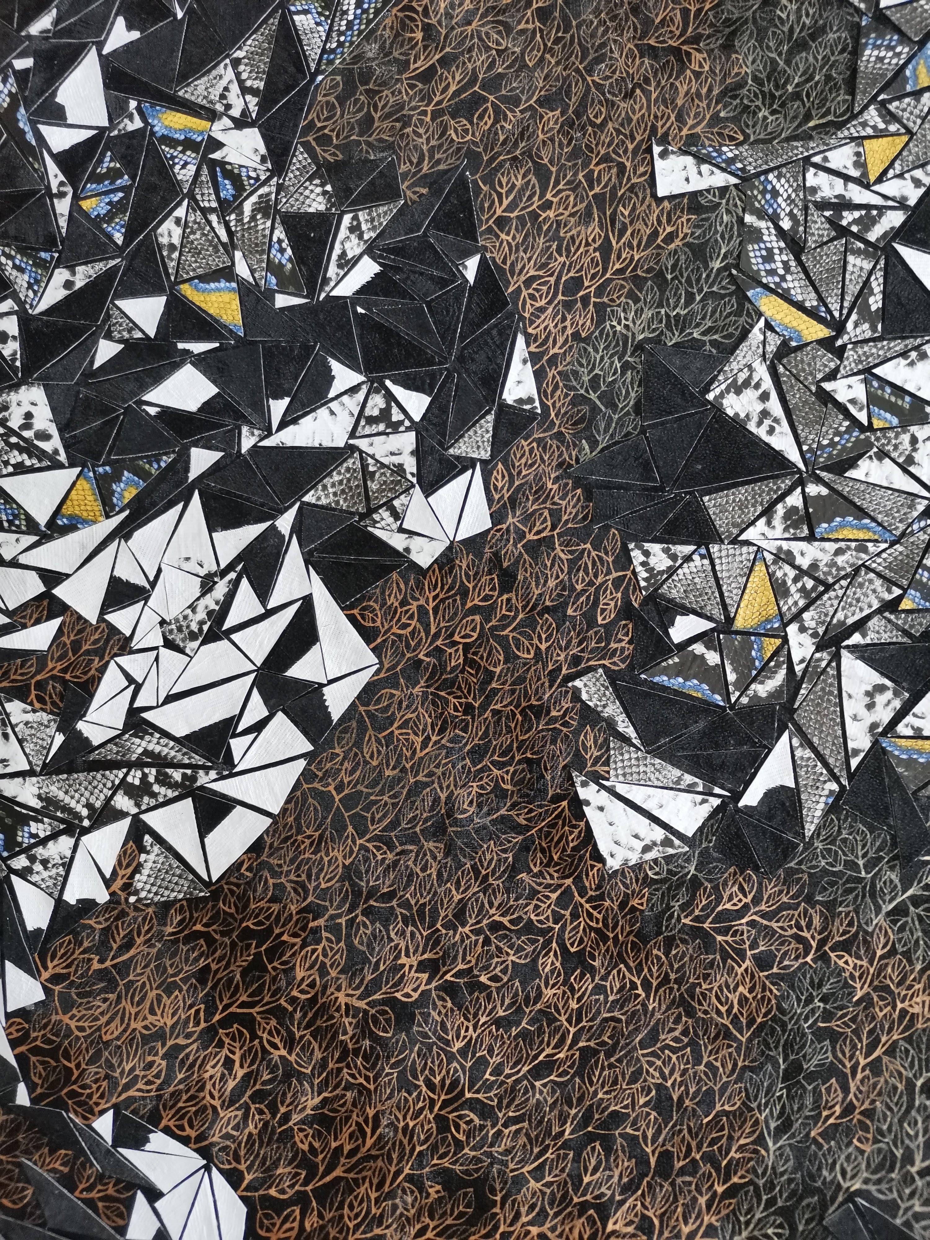 The Great Rivers & Mountains, Landscape, Extra-Large Artwork, Mixed-media in vendita 3