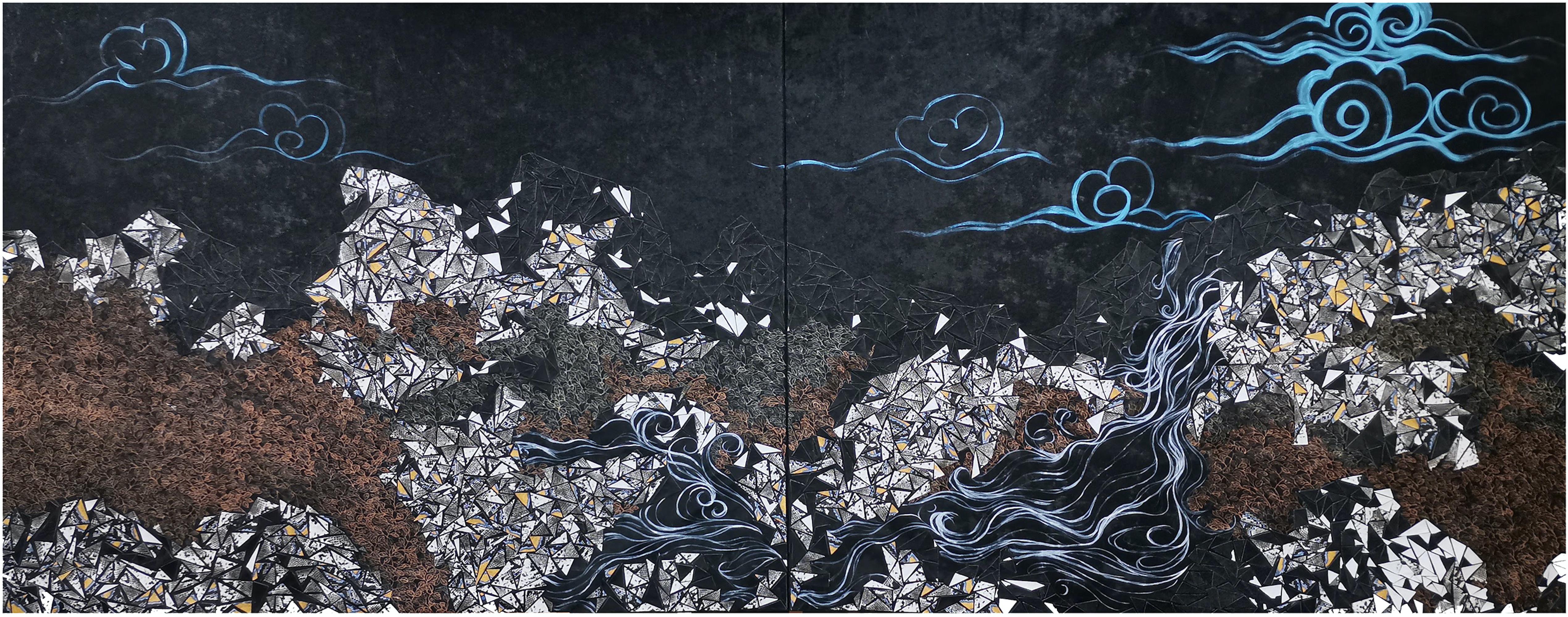 The Great Rivers
Mountains, Landscape, Extra-Large Artwork, Mixed-media