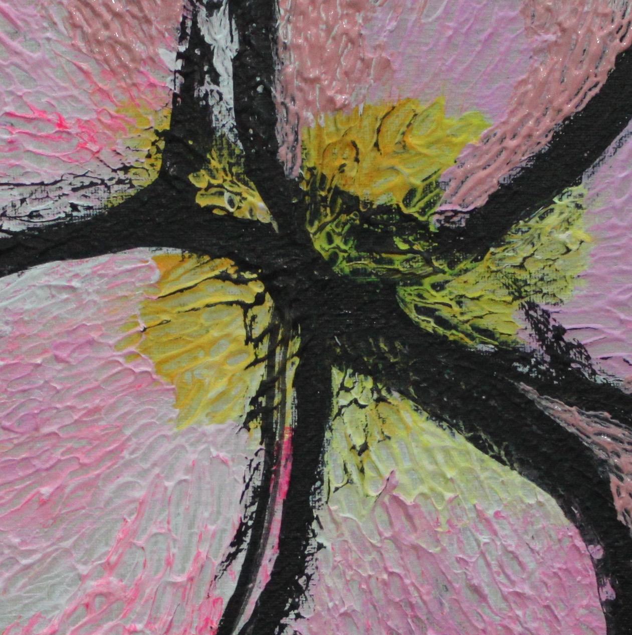 Blüte, Winterstice, Abstrakter Impressionismus, Rosa, Blumen, Blumen-Blumen-Blumenschliff – Painting von Fuen Chin