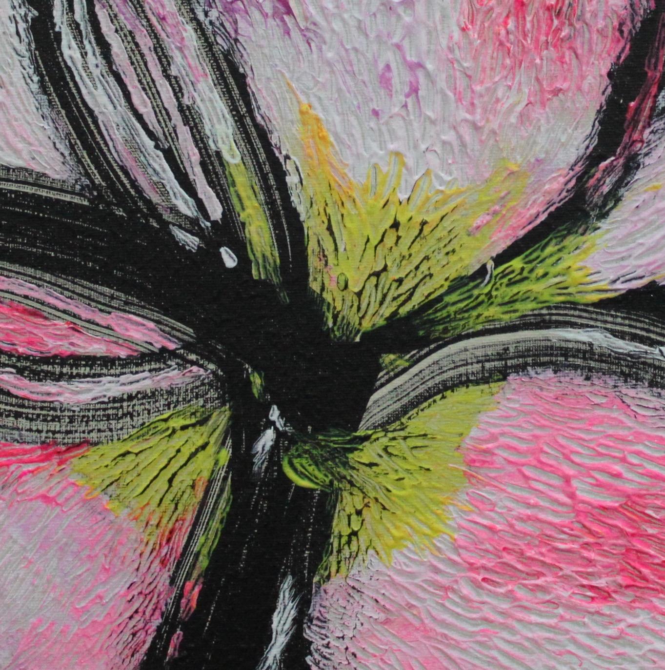 Blüte, Winterstice, Abstrakter Impressionismus, Rosa, Blumen, Blumen-Blumen-Blumenschliff – Painting von Fuen Chin