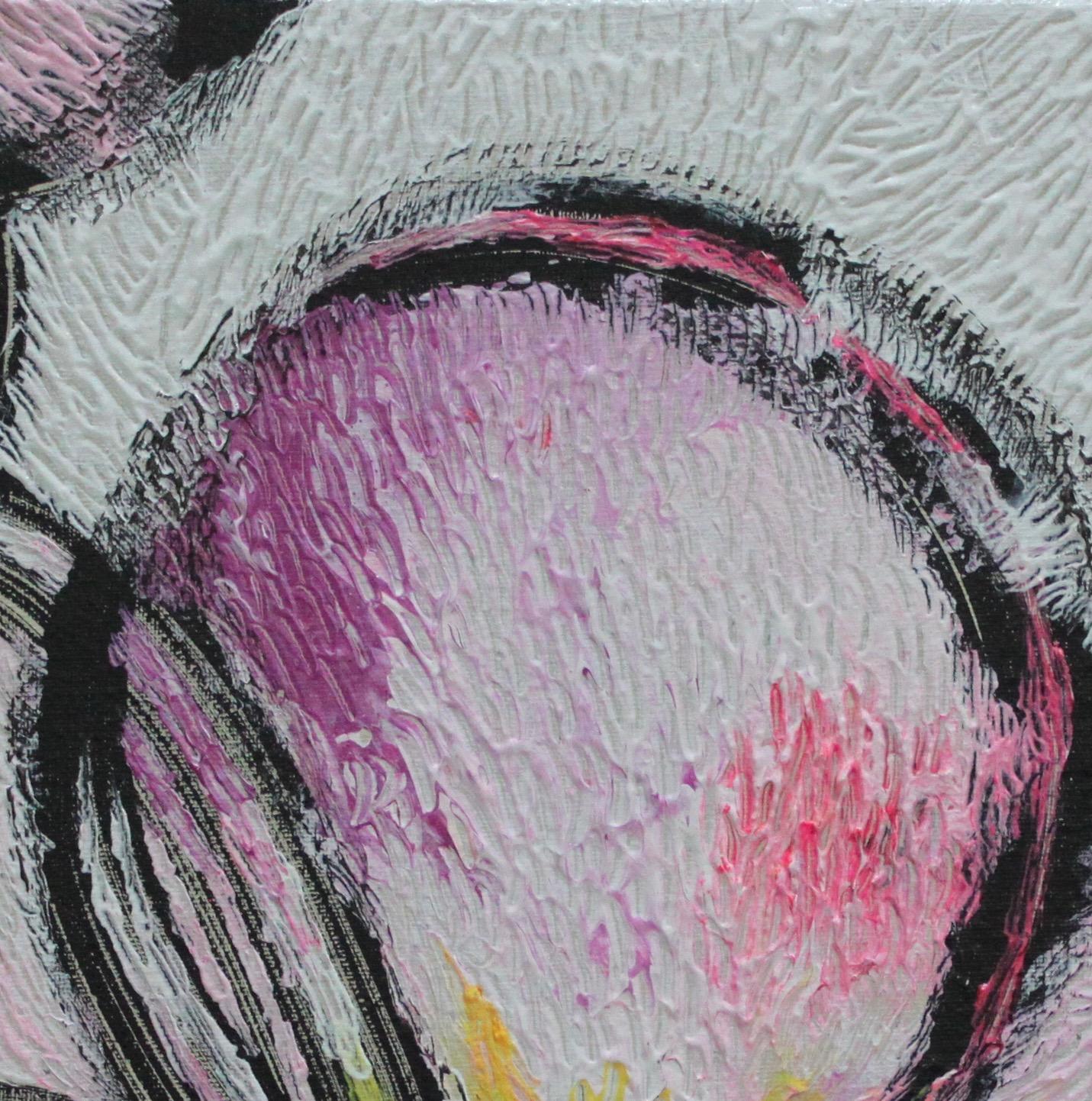 Blüte, Winterstice, Abstrakter Impressionismus, Rosa, Blumen, Blumen-Blumen-Blumenschliff (Grau), Figurative Painting, von Fuen Chin