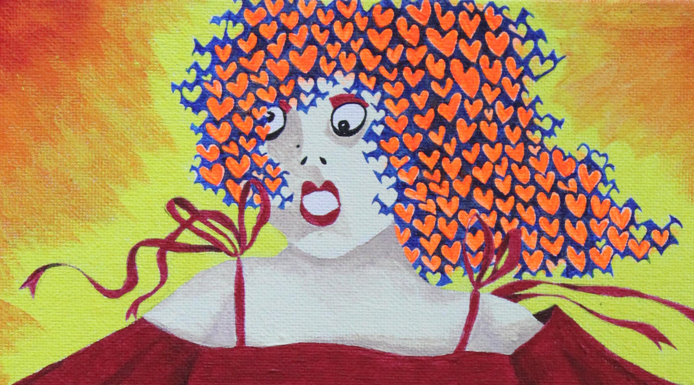 Alice, Artista donna, Espressionista, Alter-ego, Primavera, Colorata - Painting di Fuen Chin