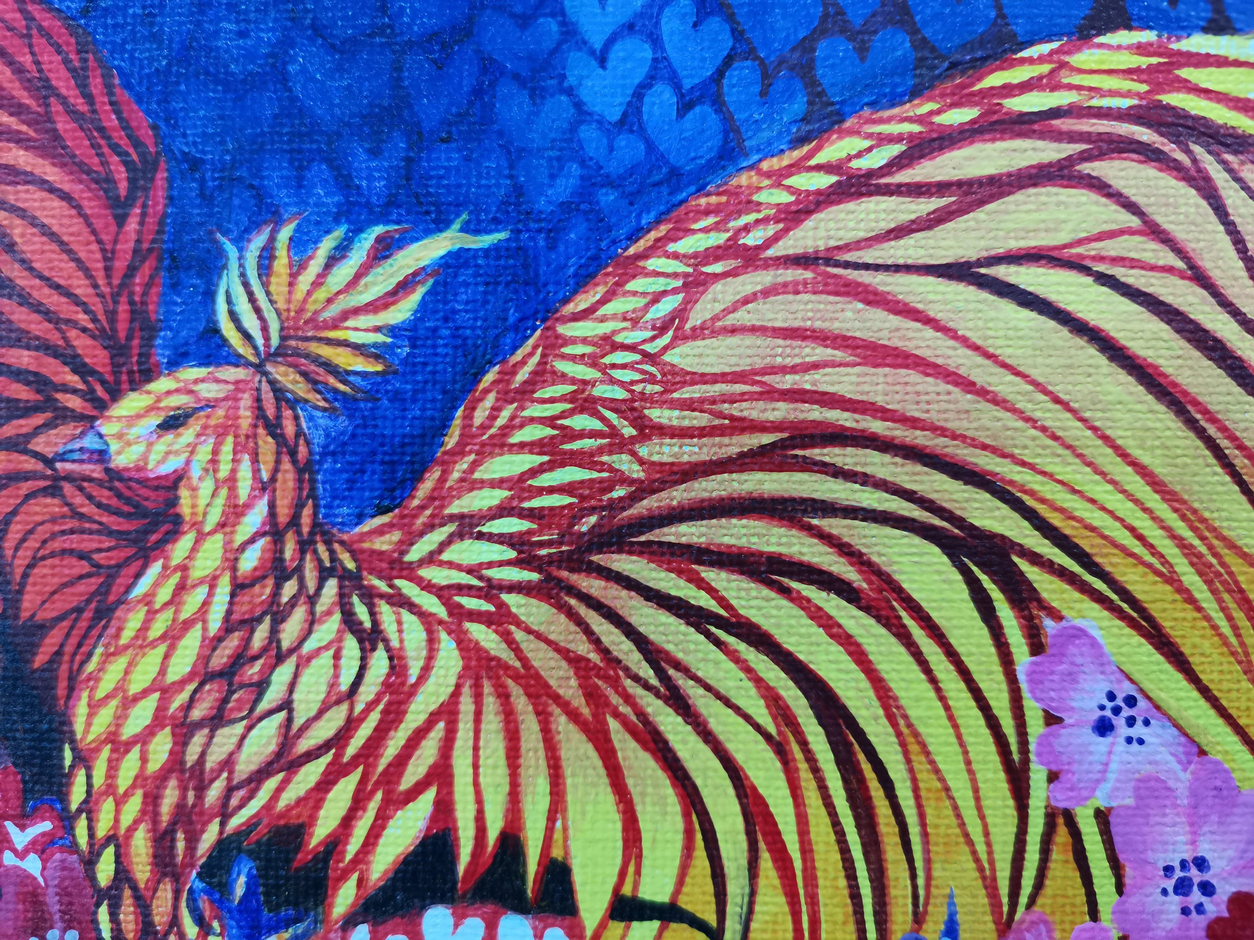 Phoenix, Artista donna, Donna di potere, Espressionista, Alter-ego - Painting Contemporaneo di Fuen Chin