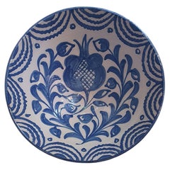 Glazed or enameled ceramic bowl or basin from Fajalauza, Granada, 20th century