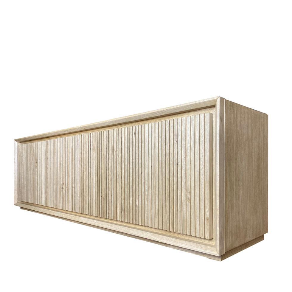Contemporary Fuga Bassa 4-Door Grooved Sideboard by Mascia Meccani For Sale