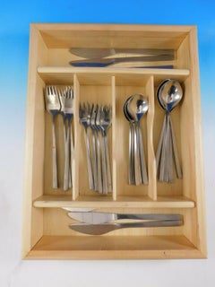 Fuga by Lundtofte Stainless Steel Flatware Set Service 30 Pieces Estate Modern