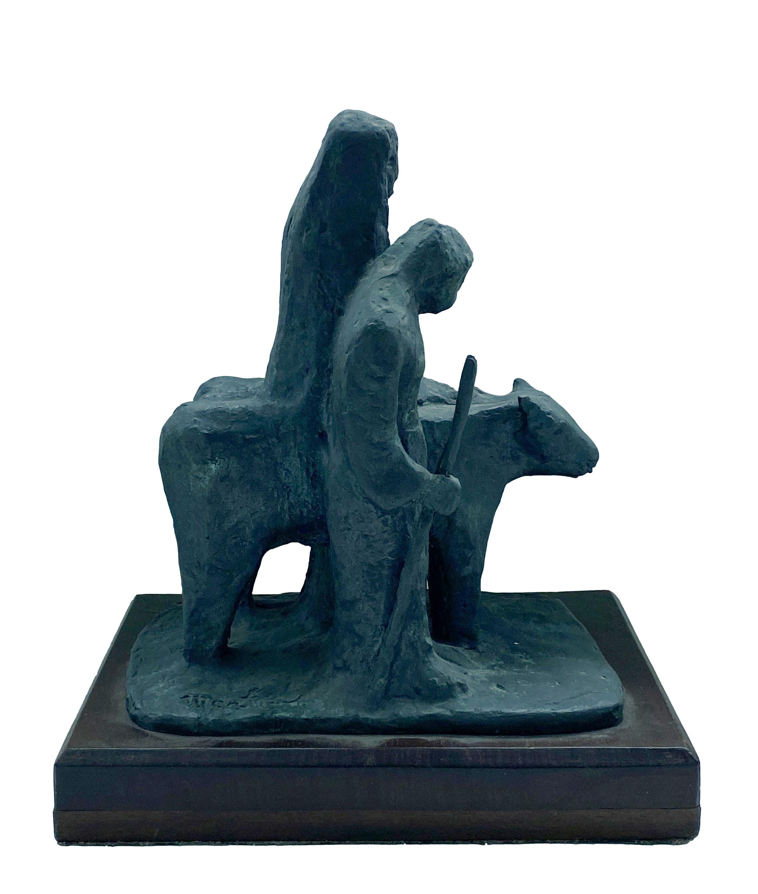 Mid-20th Century Fuga d'Egitto, Arturo Martini, Bronze Sculpture For Sale