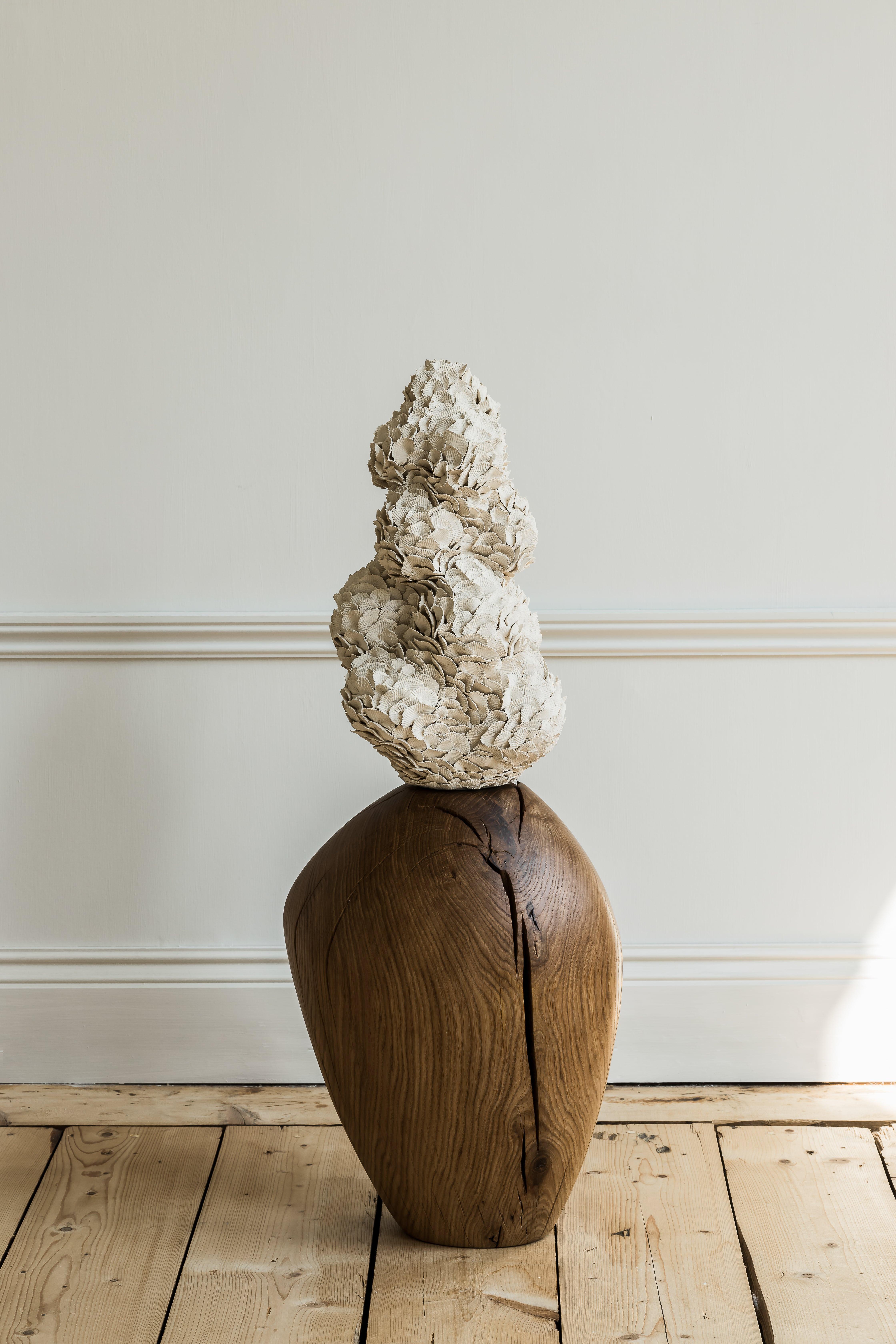 Fuga Papilio I sculpture by Hanna Heino
Dimensions: D 27 x W 34 x H 87 cm
Materials: Handbuilt, Stoneware Clay, Hand-Carved Solid Oak, Natural Wax, Wood.
Also available in different dimensions. 


Hanna Heino is a contemporary clay artist from