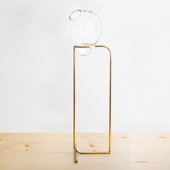Fugu, Blown Glass Floor Vase and Handcrafted Brass Base