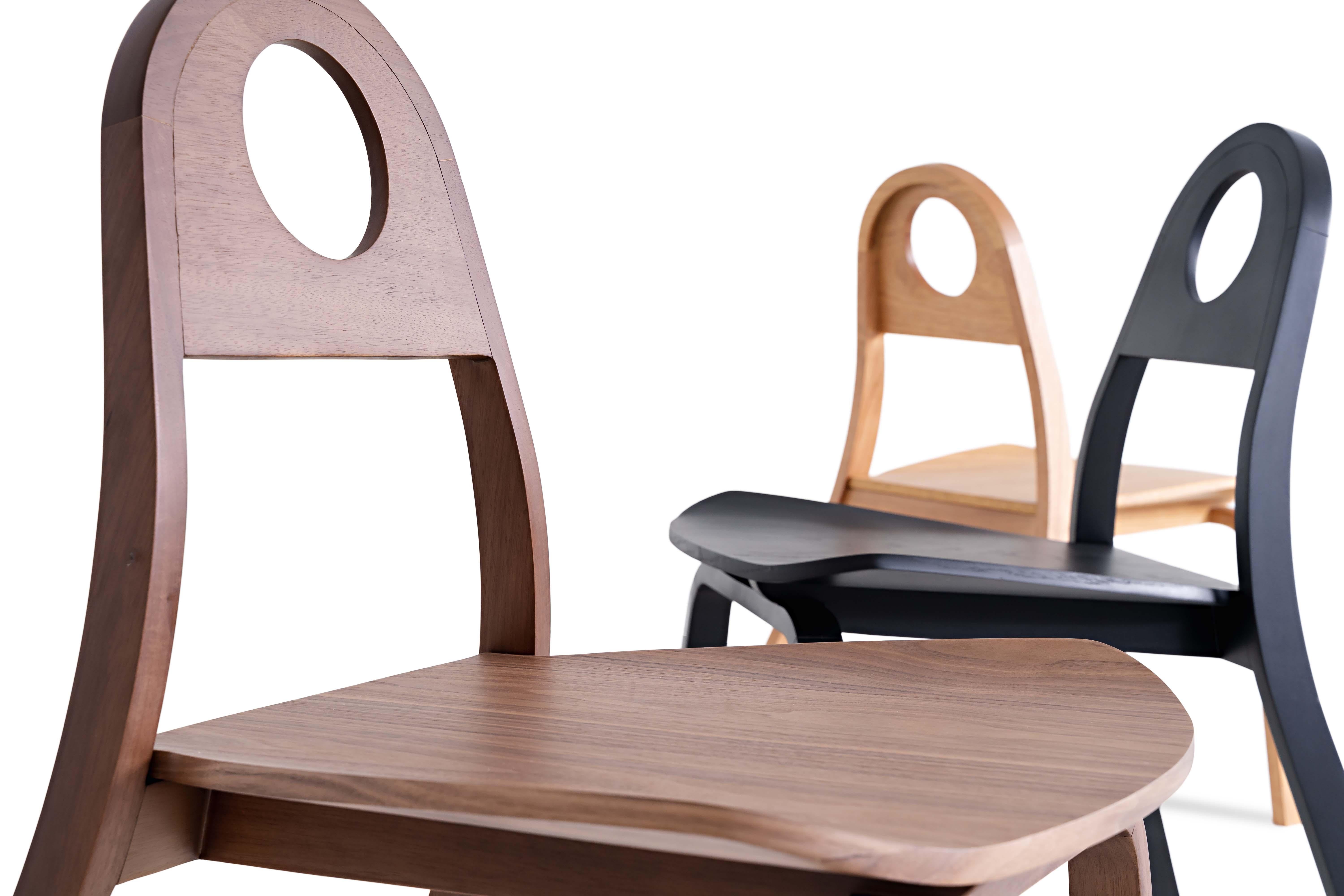 Fuji Chair in Oak finishing by Tiago Curioni For Sale 2