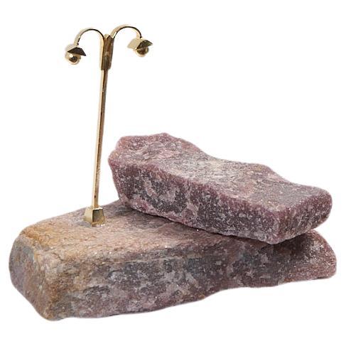 Série Fuji, N757 Sculpture de table à lampadaire en lépidolite mauve