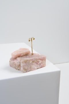 Fuji Series, N765 Pink Quartz Lamppost Table Sculpture