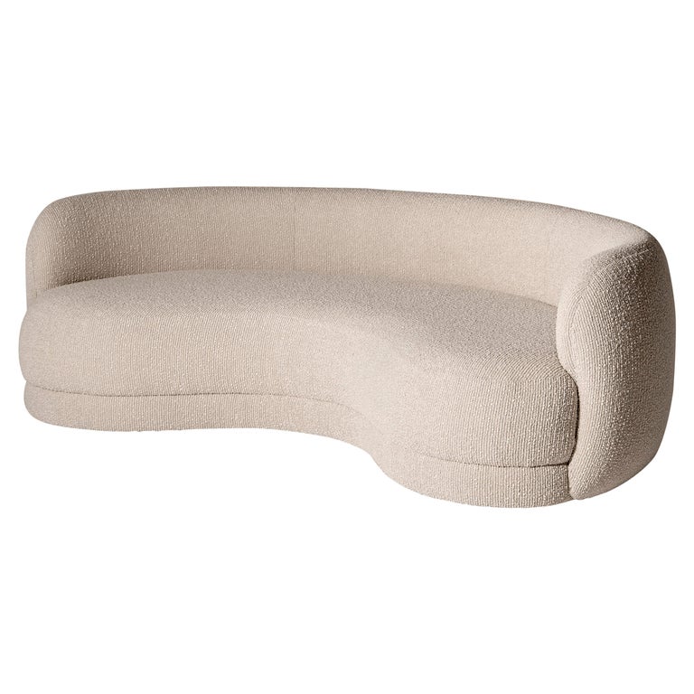 Fuji Sofa Upholstered with Cream and Textured Fabric by Laura Gonzalez For Sale