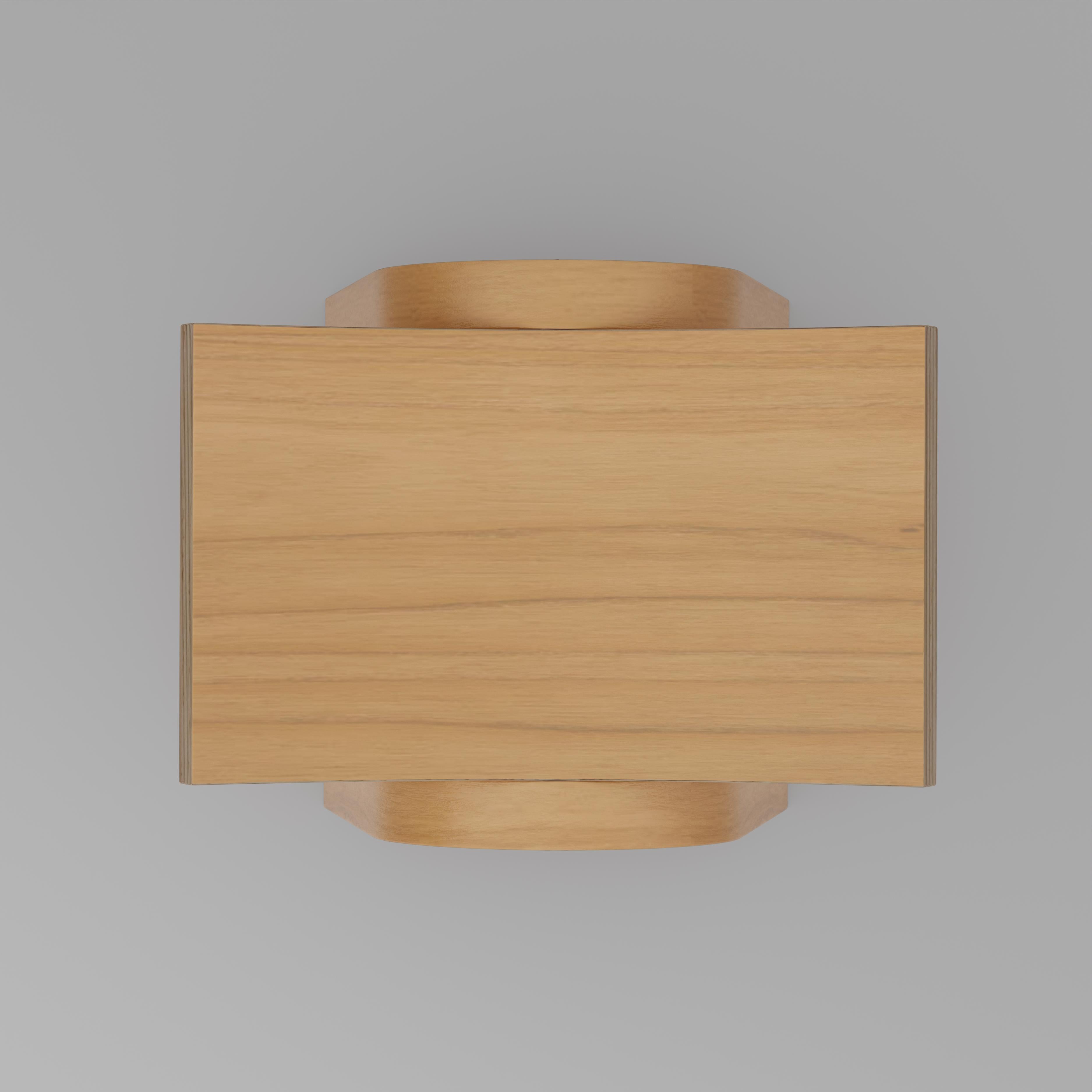 Bentwood Fuji Wood Stool, Minimalist and Modern Inspiration from Brazil by Tiago Curioni For Sale