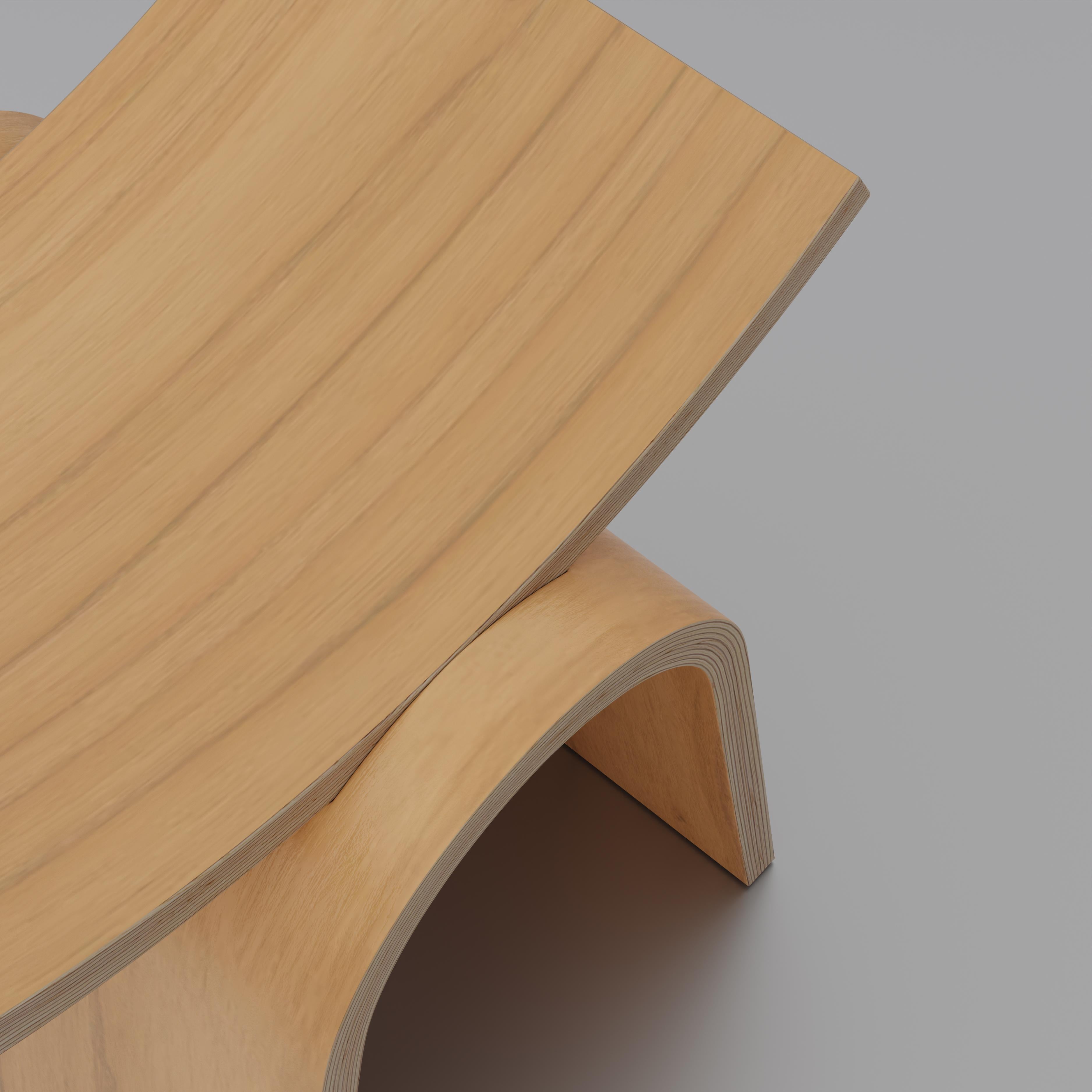 Fuji Wood Stool, Minimalist and Modern Inspiration from Brazil by Tiago Curioni For Sale 1