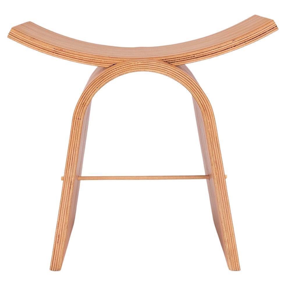 Fuji Wood Stool, Minimalist and Modern Inspiration from Brazil by Tiago Curioni For Sale