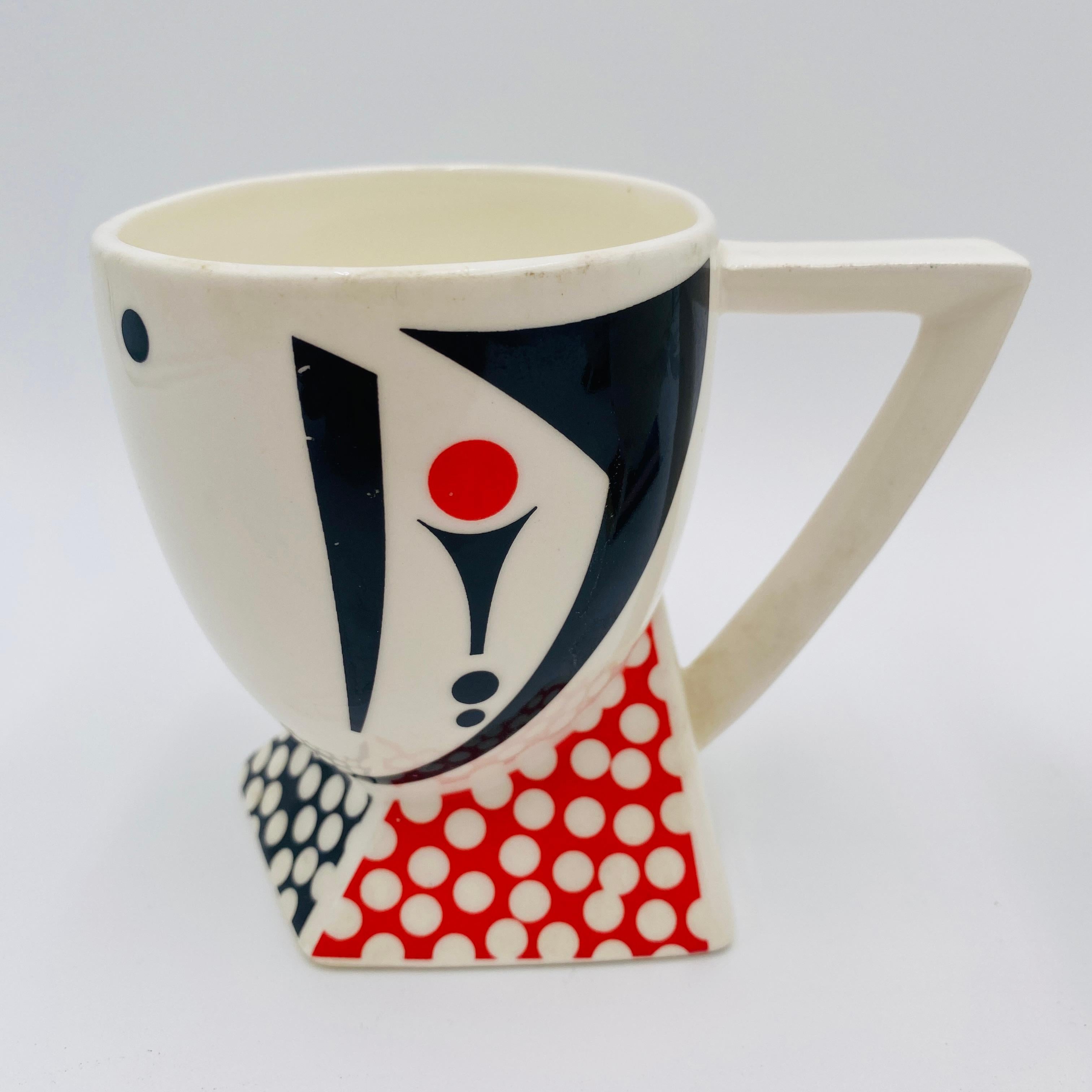 Juego de tazas Fujimori para cerámica Kato Kogei Postmoderna Alpha 3 Memphis Japón Años 80 Posmoderno en venta
