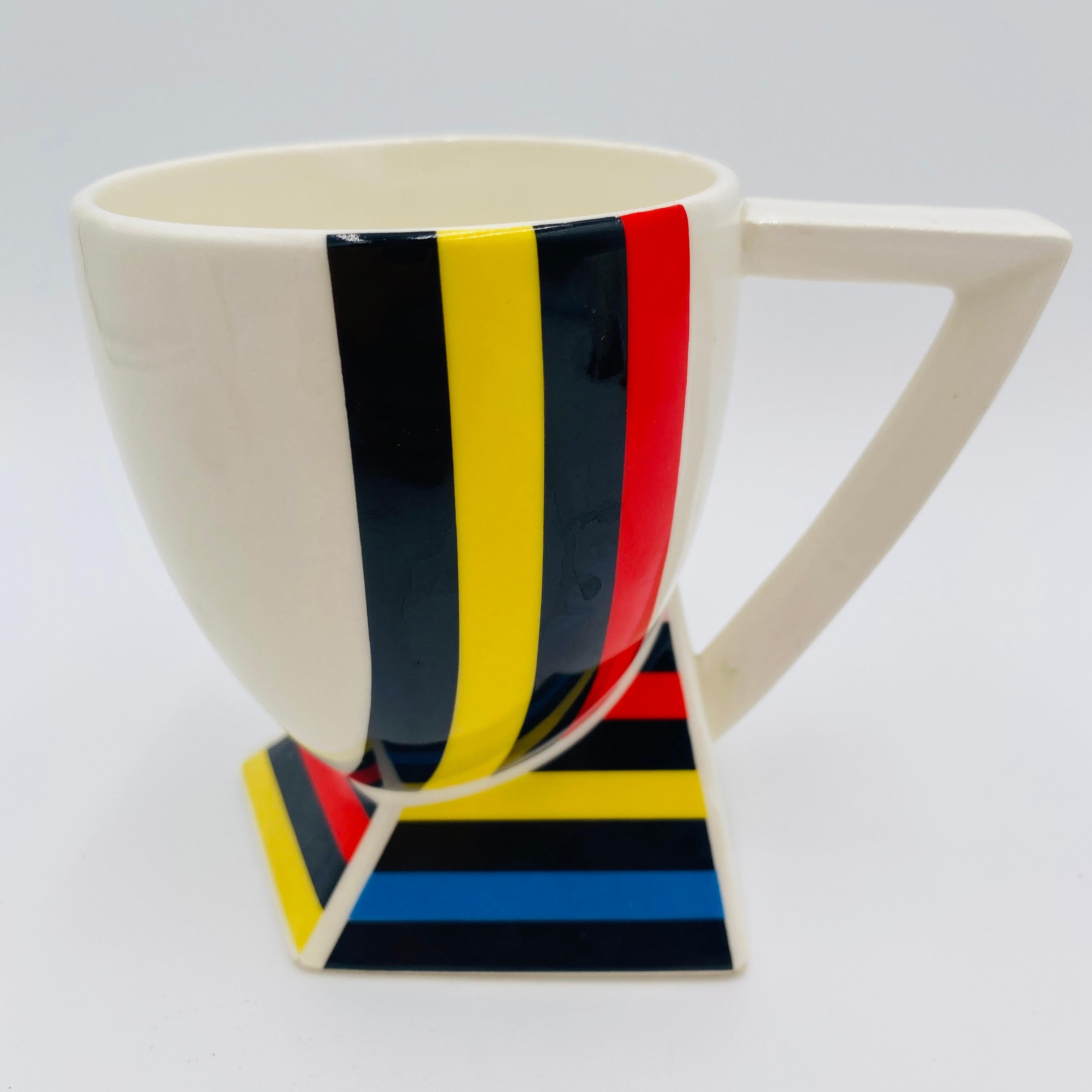 Juego de tazas Fujimori para cerámica Kato Kogei Postmoderna Alpha 3 Memphis Japón Años 80 Japonés en venta