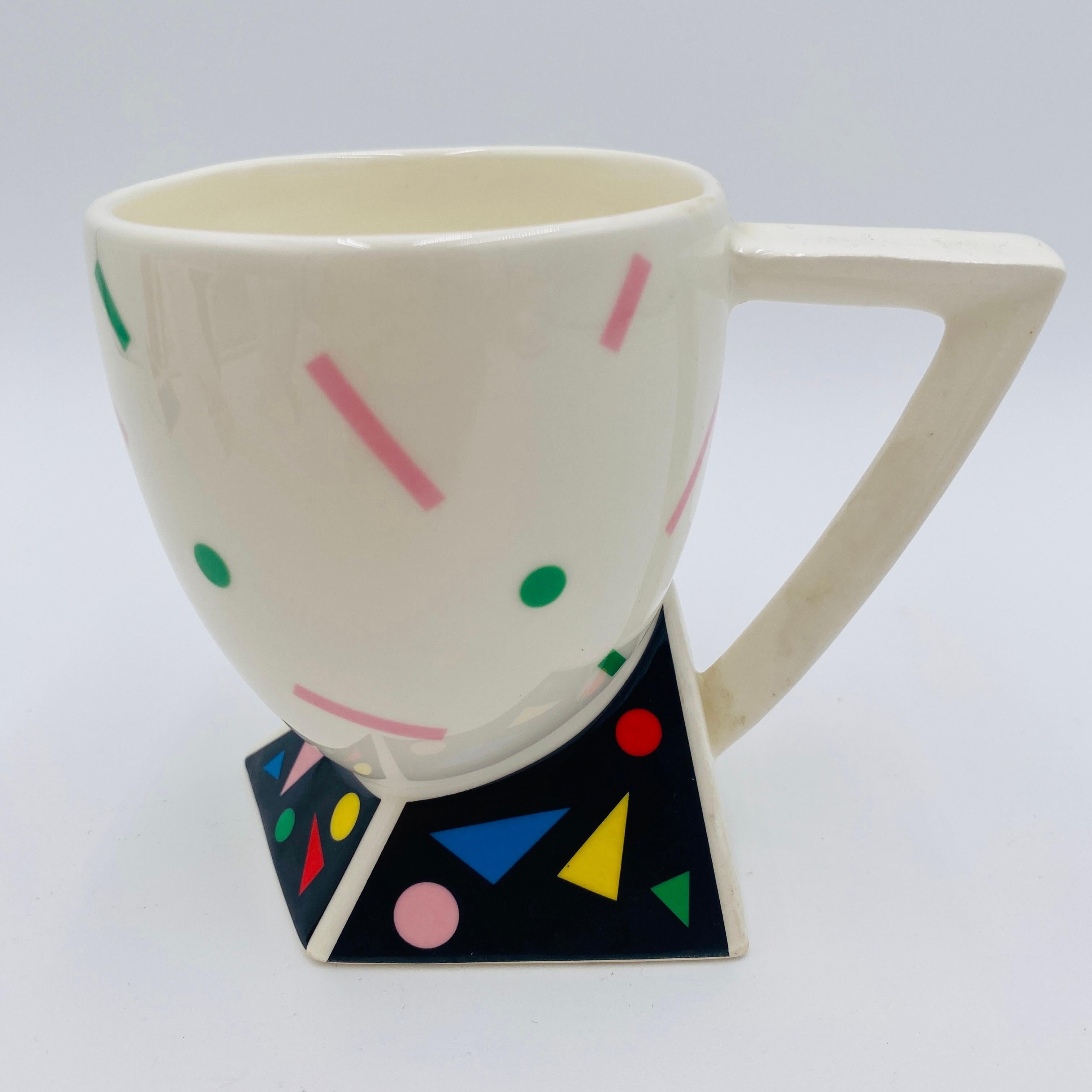 Juego de tazas Fujimori para cerámica Kato Kogei Postmoderna Alpha 3 Memphis Japón Años 80 finales del siglo XX en venta
