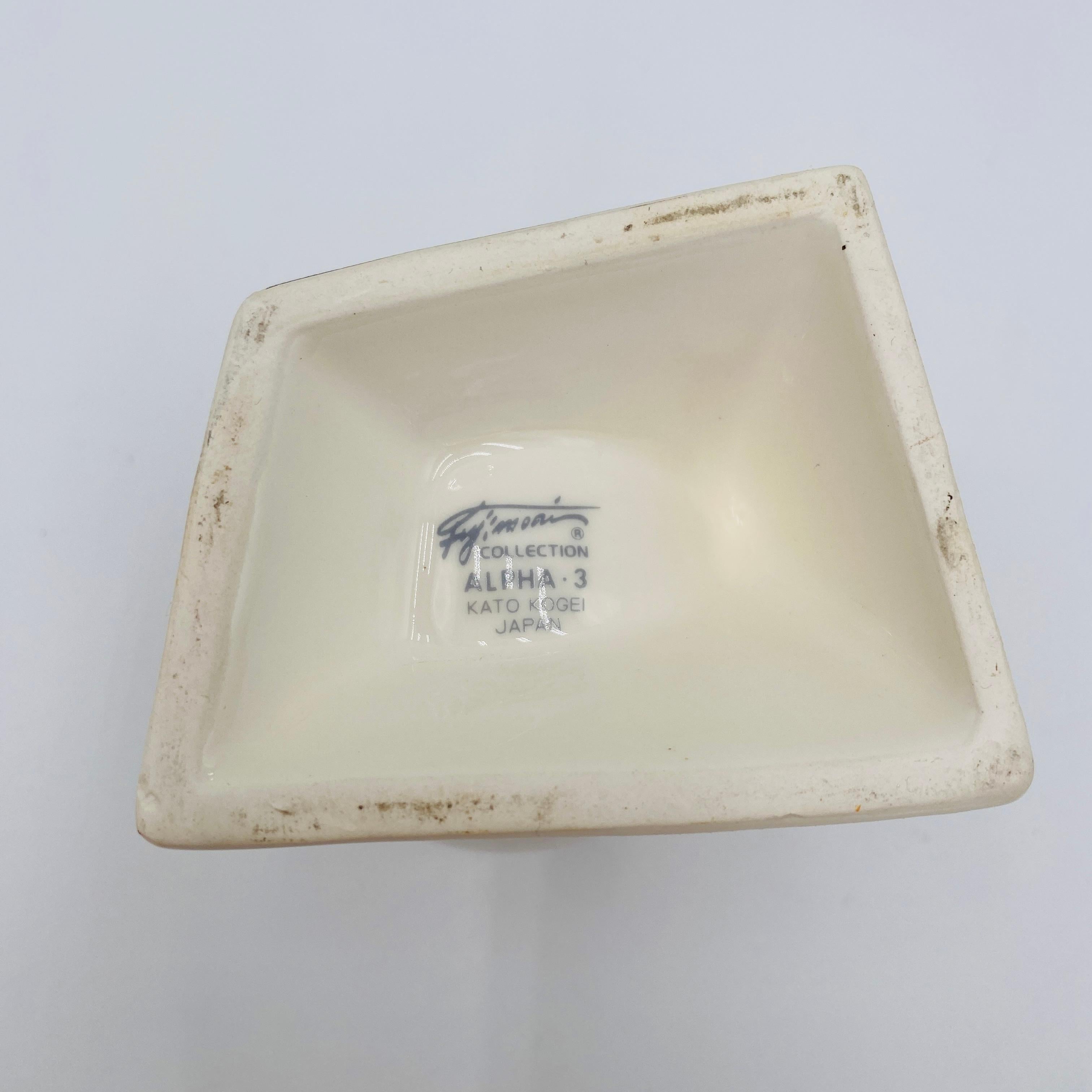 Juego de tazas Fujimori para cerámica Kato Kogei Postmoderna Alpha 3 Memphis Japón Años 80 Porcelana en venta