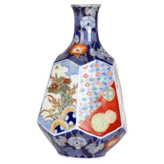Antique Fukagawa Japanese Meiji Imari Decorated Porcelain Panel Vase