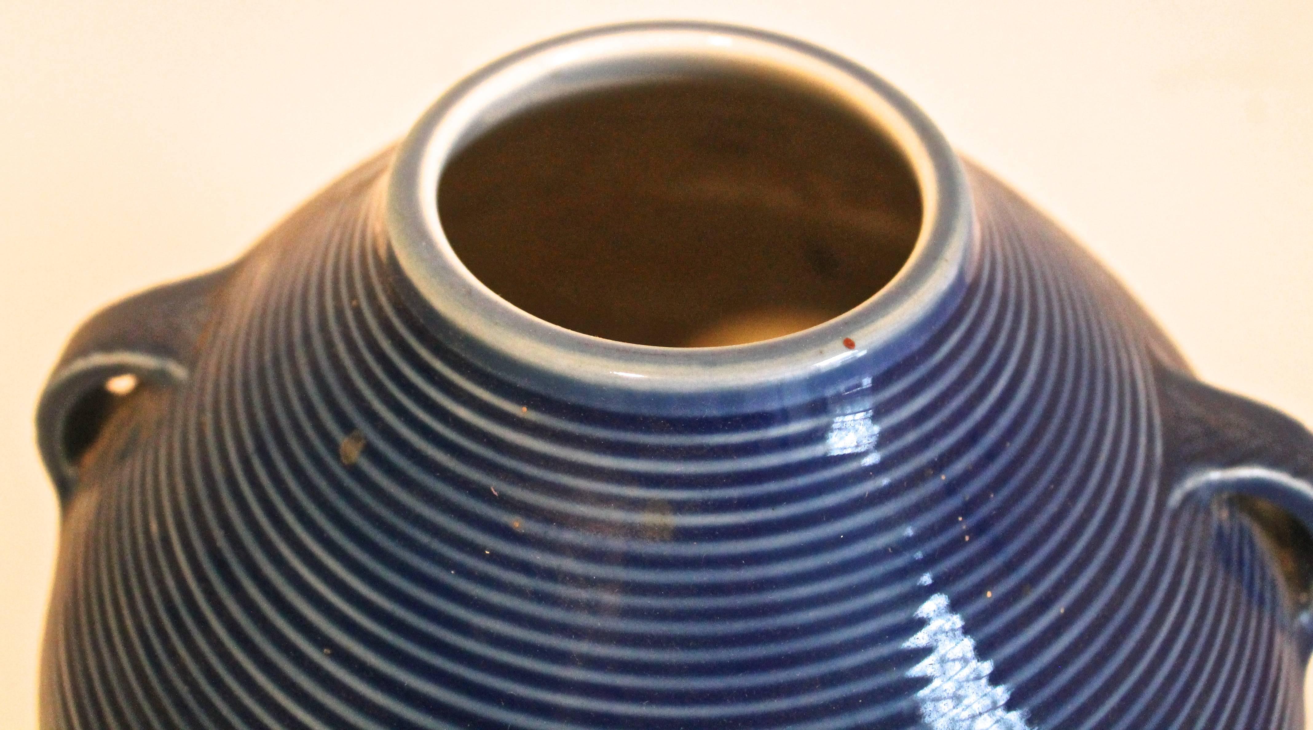 Hand-Crafted Fukagawa Japanese Modernist Porcelain Vase For Sale
