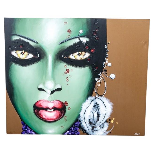"Fulana De Tal" (Así y así) 2008  Acrílico Sobre Lienzo Del Artista Puertorriqueño Quetz en venta