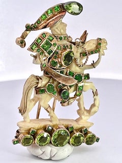 Fulco Di Verdura Bone sculpture Man Riding Horse (attributed)