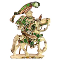 Fulco Di Verdura Sculpture en os Homme à cheval (attribué)