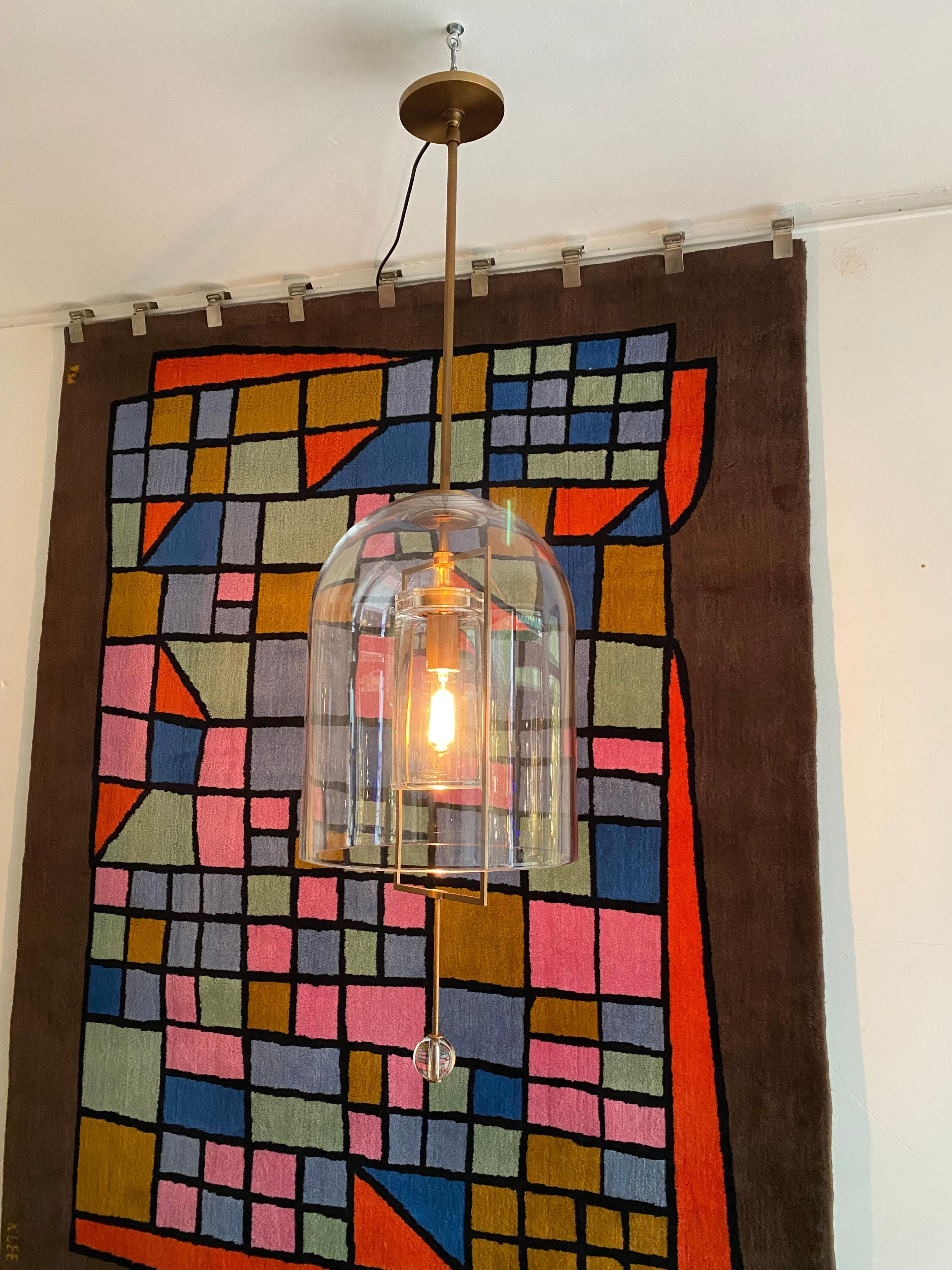 Lámpara Fulcrum Lantern Latón / 2 globos de cristal soplado a mano en venta 2