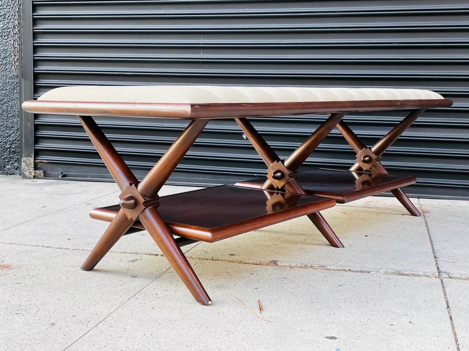 Mid-Century Modern Fulham Bench from the Archive Collection by Hickory Chair Furniture Co. For Sale