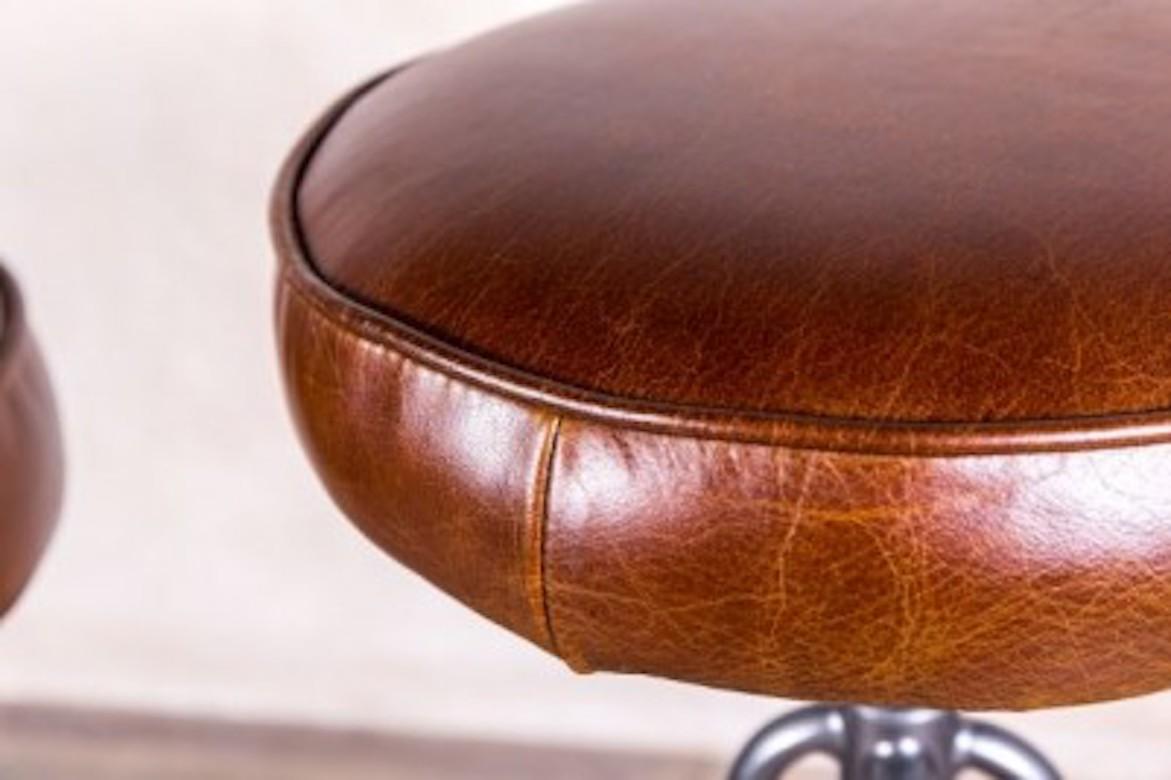 Fulham Height-Adjustable Leather Stool, 20th Century For Sale 2