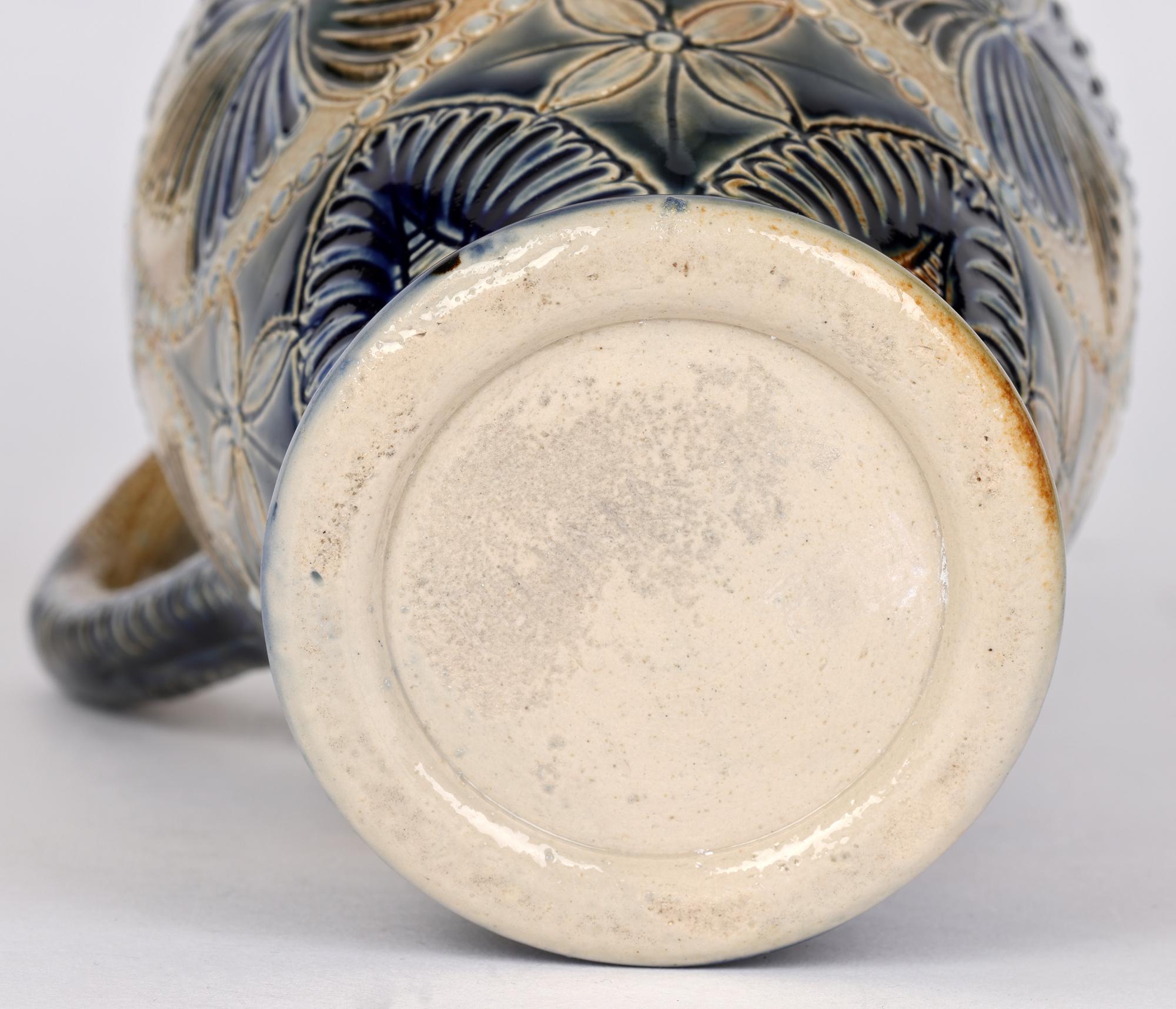Fulham Pottery Aesthetic Movement Salt Glazed Jug by John Pollard Seddon For Sale 5