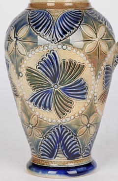 Fulham Pottery Aesthetic Movement Jarro esmaltado con sal de John Pollard Seddon