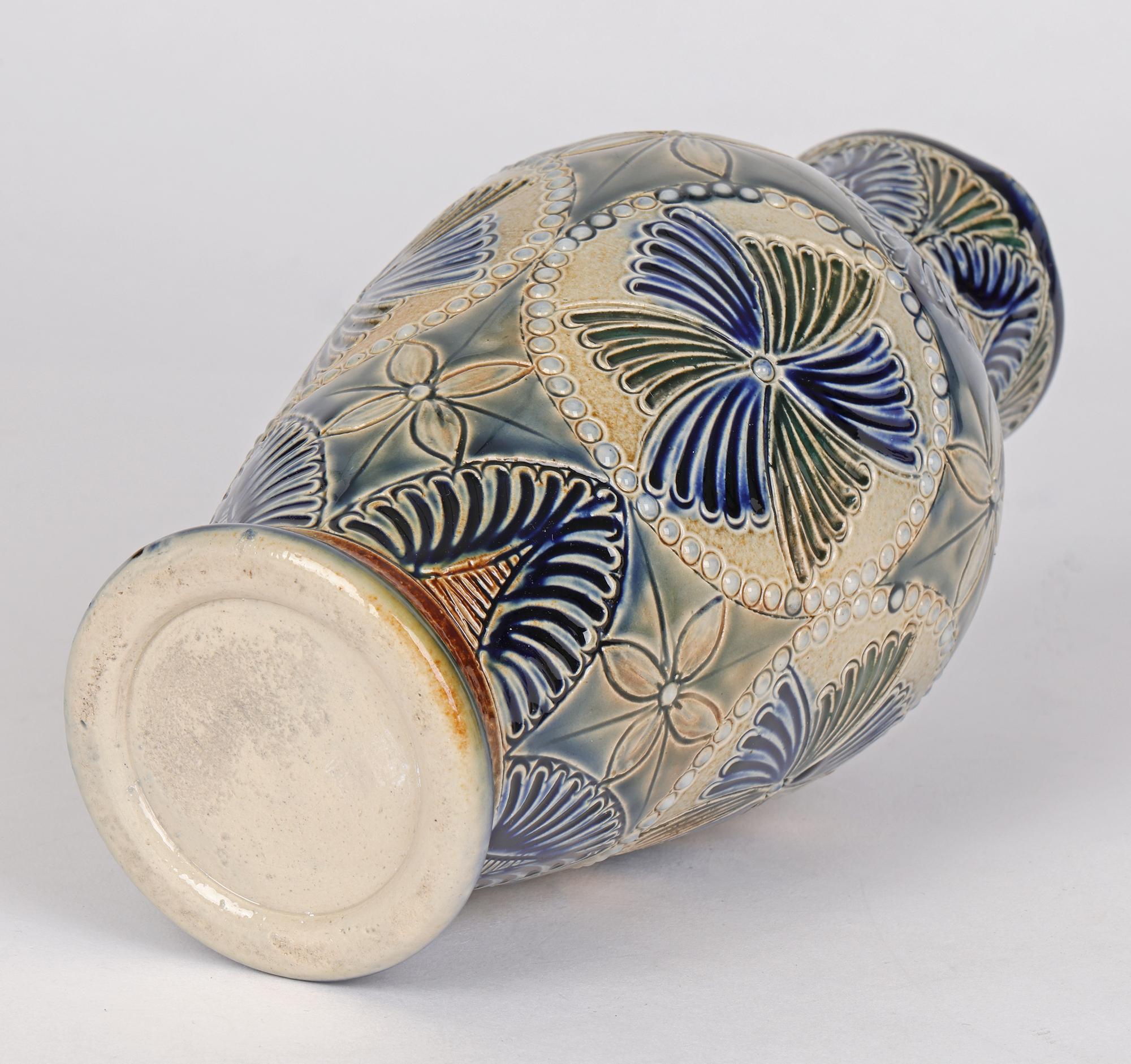 Fulham Pottery Aesthetic Movement Salt Glazed Jug by John Pollard Seddon For Sale 1