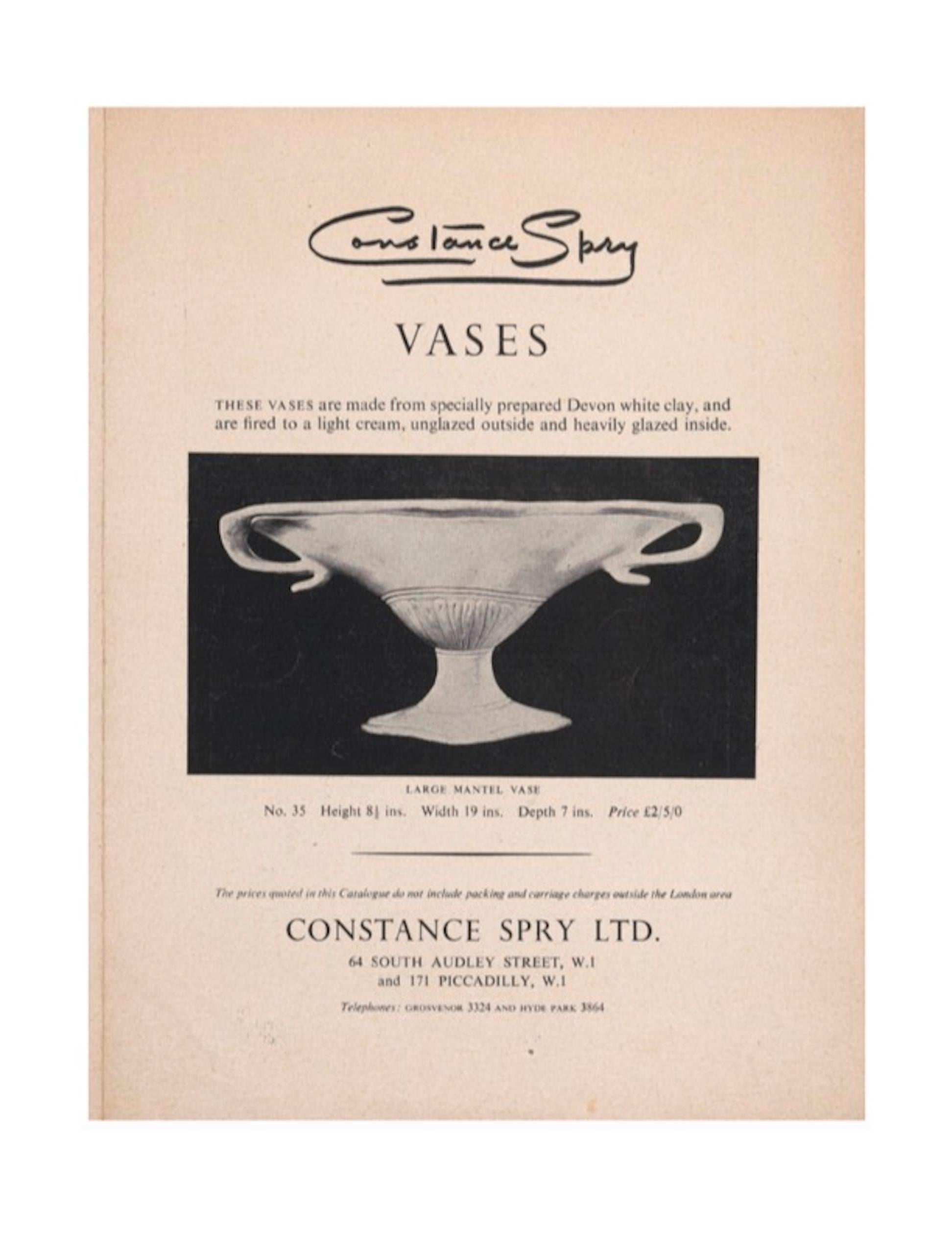 Céramique Grand vase de cheminée de Fulham Pottery pour Constance Spry, vers 1930 en vente