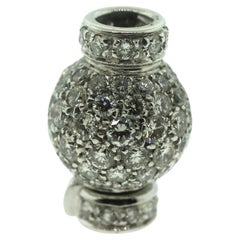 Full Ball Diamonds Clasp 18.9x12.7 mm 18K White Gold