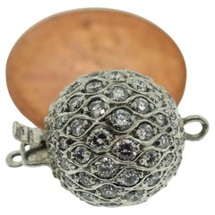 Full Ball Diamonds Clasp 19.9x13.5  mm 18K White Gold