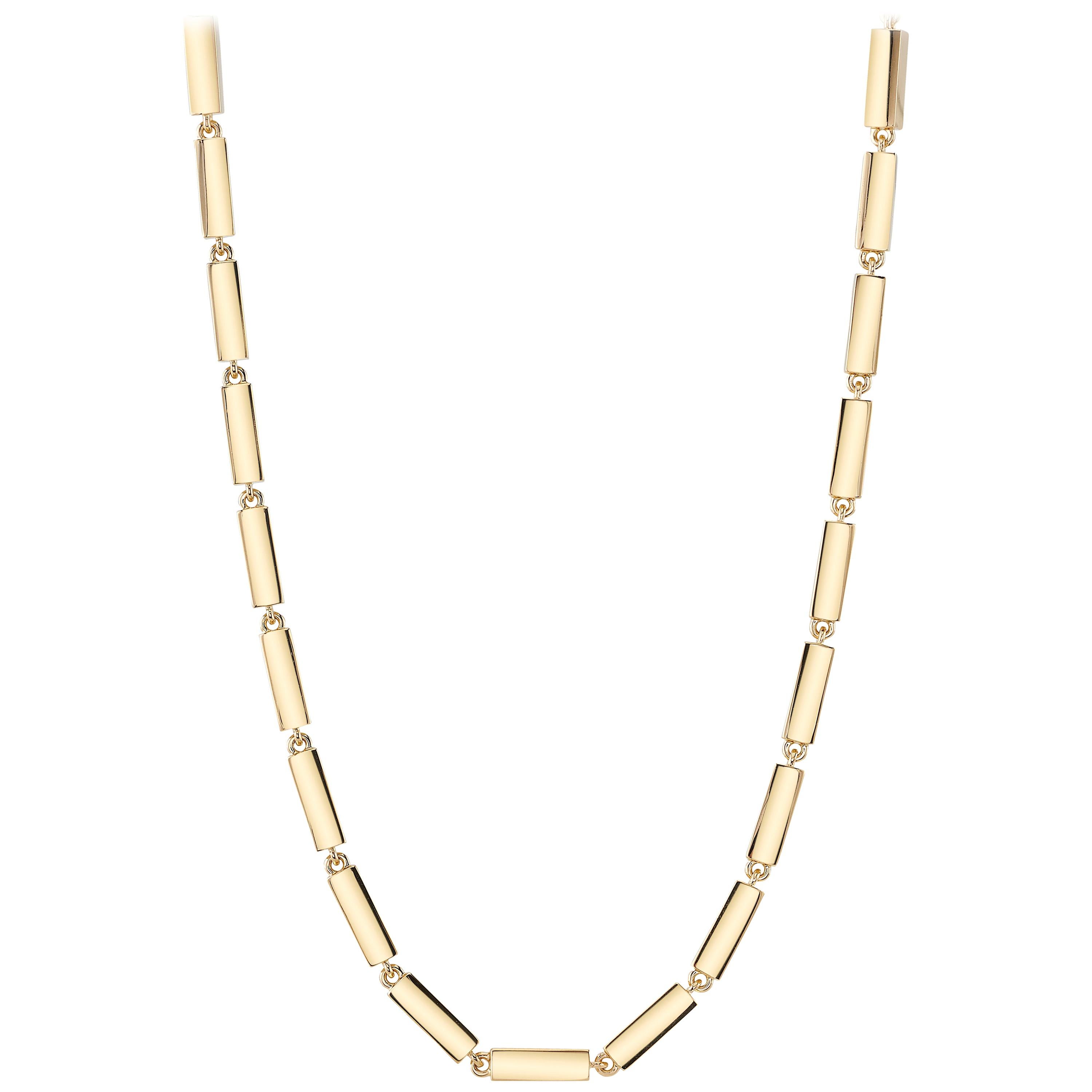 Handcrafted Giana Necklace in 18K Yellow Gold by Single Stone For Sale