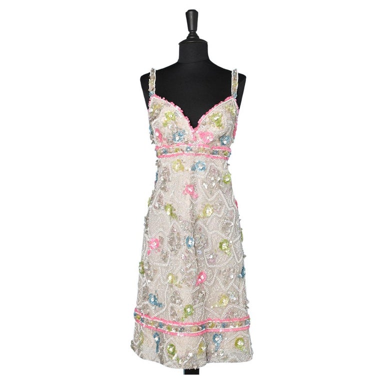 Full beaded 1960's cocktail dress in white and pastel colors at 1stDibs | white and pastel dress, pastel colors dress, pastel color dress Full beaded 1960's cocktail dress in white and pastel colors at 1stDibs | white and pastel dress, pastel colors dress, pastel color dress